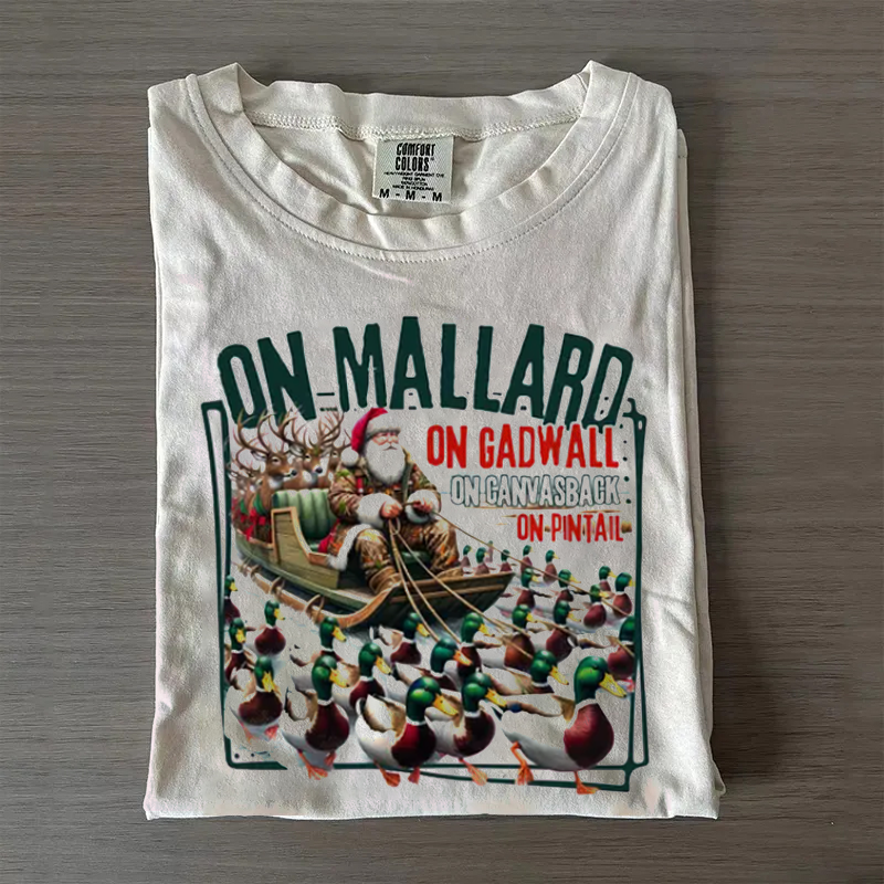 Funny Duck Hunting Santa T-shirt