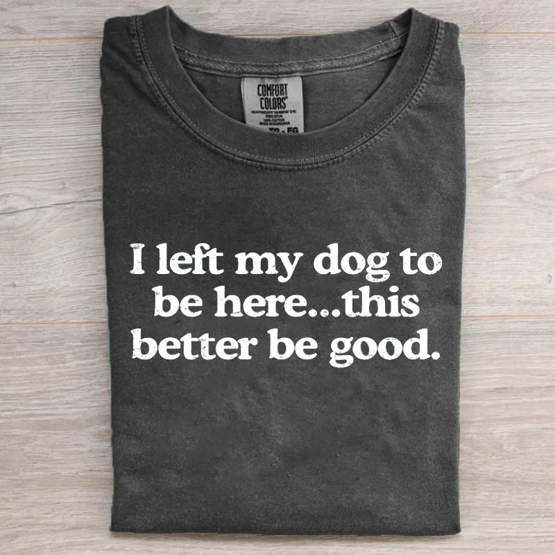 I Left My Dog To Be Here This Better Be Good Funny T-shirt