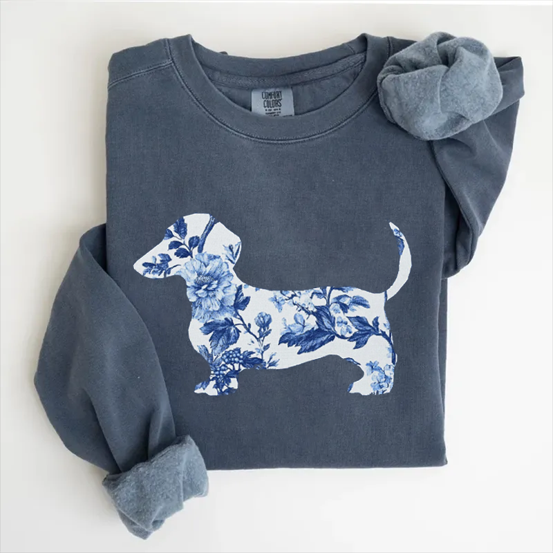 Floral Dachshund Sweatshirt