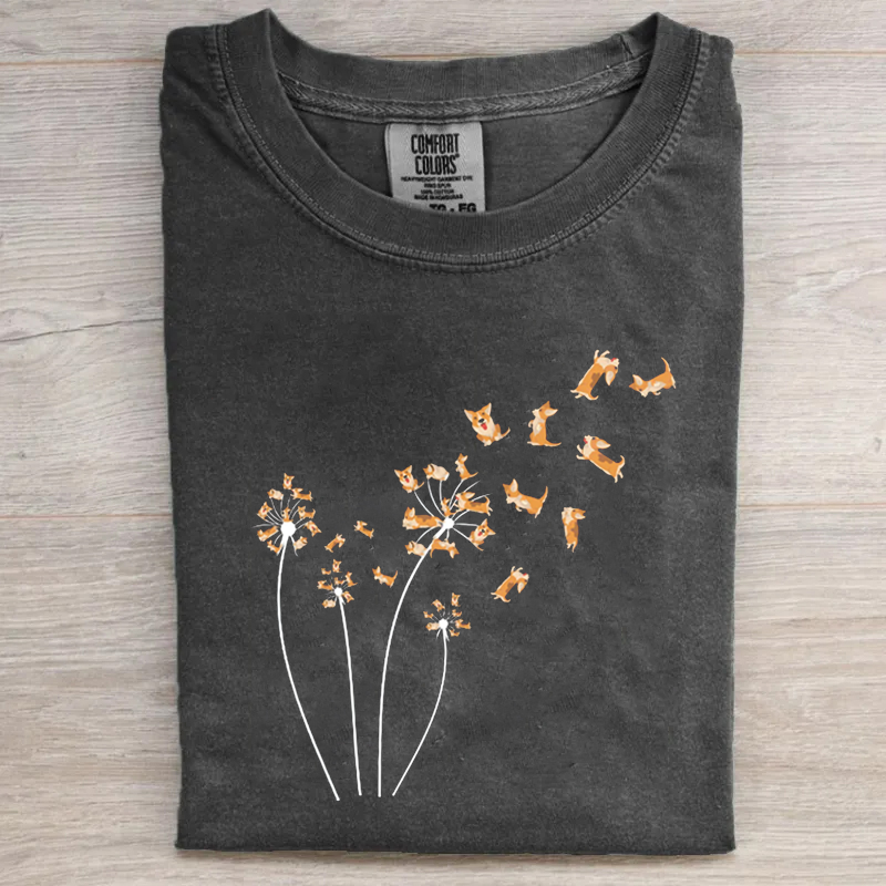 Corgi Flower T-shirt