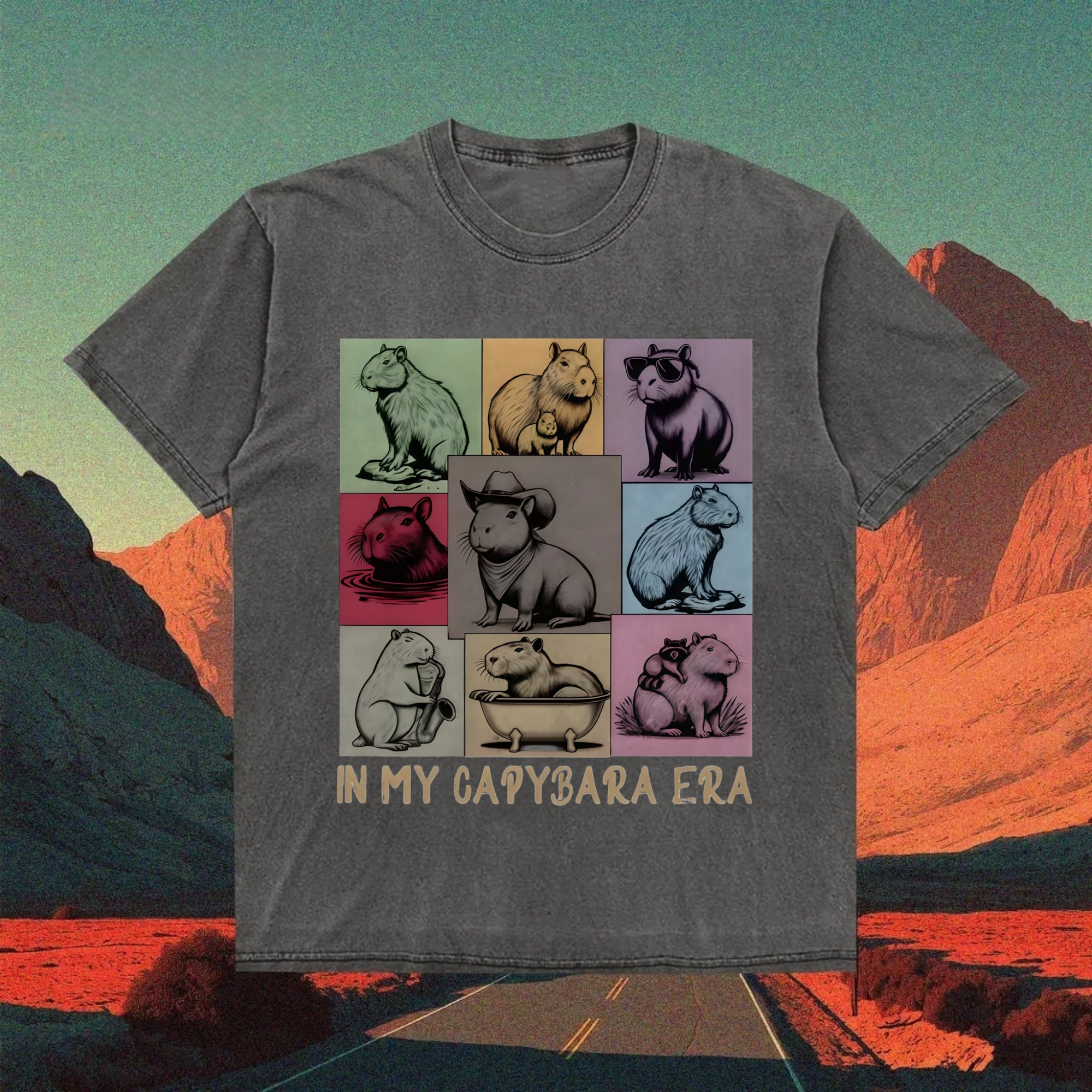 A Colorful Celebration of Capybara Personalities T-shirt
