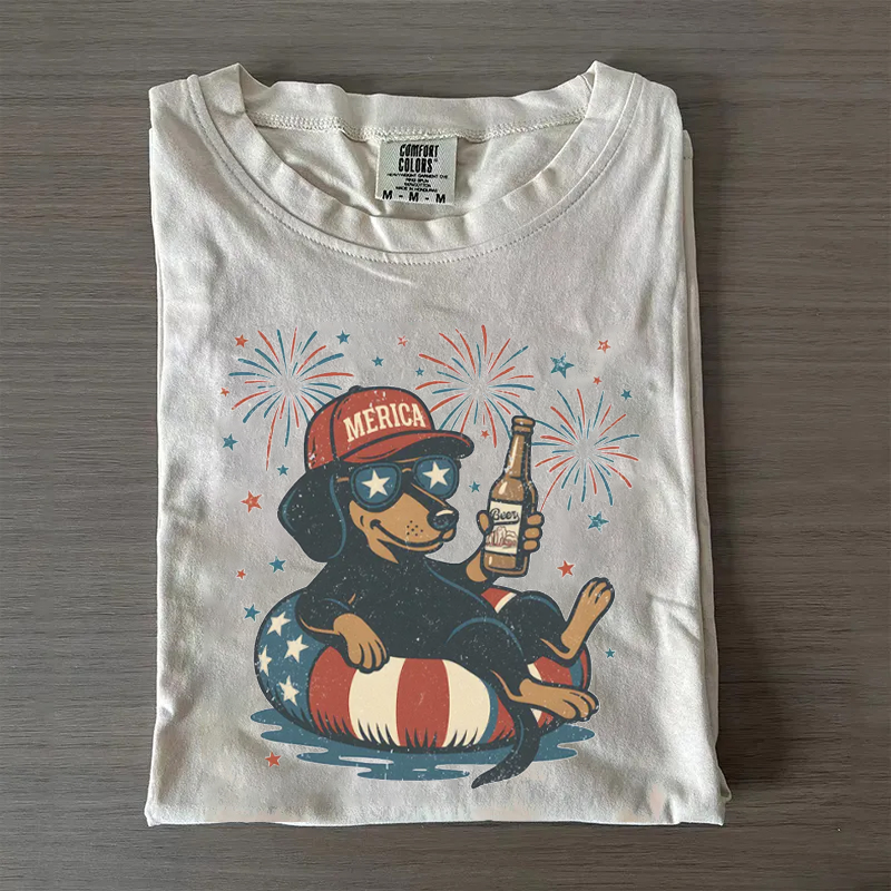 Funny Dachshund 4th of July T-shirt