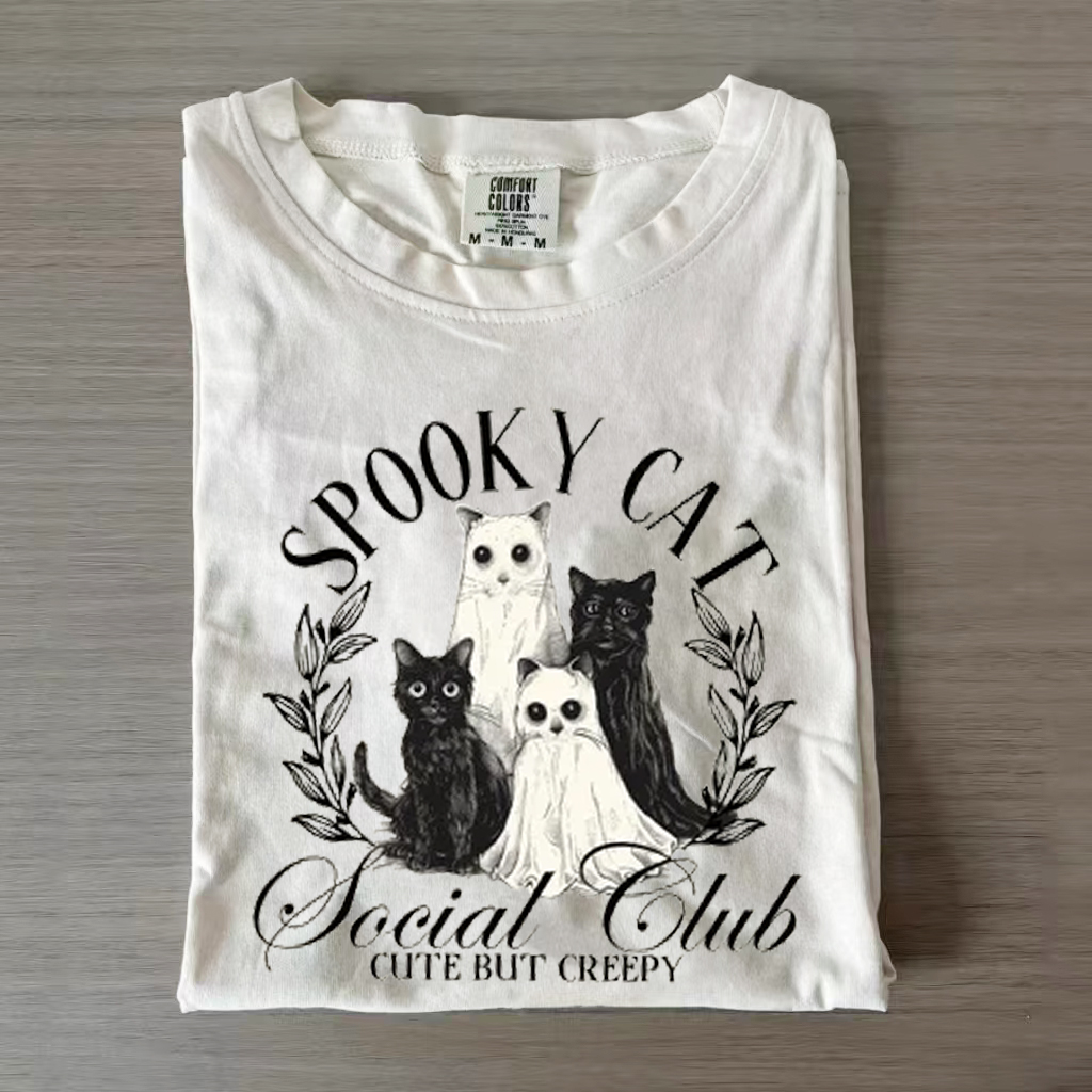 Spooky Cat Social Club Halloween T-shirt