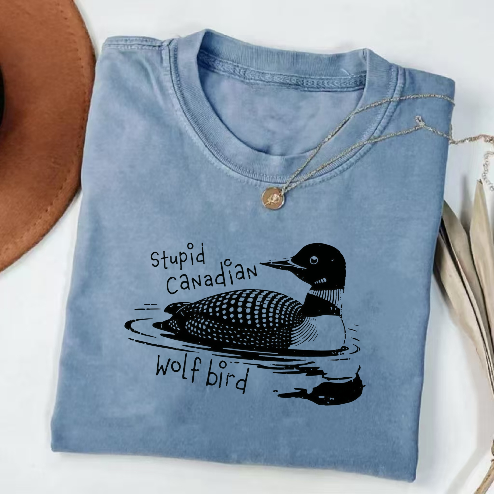 Stupid Canadian Wolf Bird T-Shirt