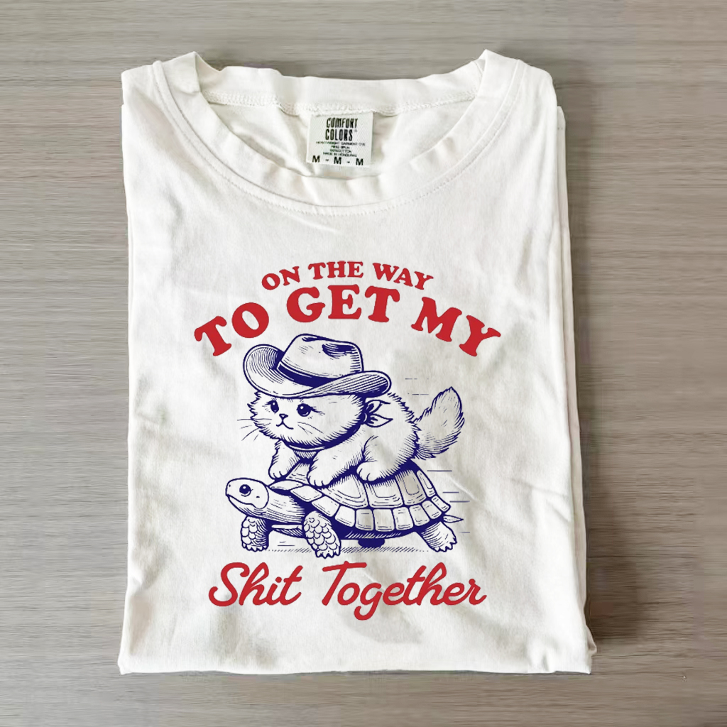 Funny Motivational Retro Cowboy Cat Lover T-shirt