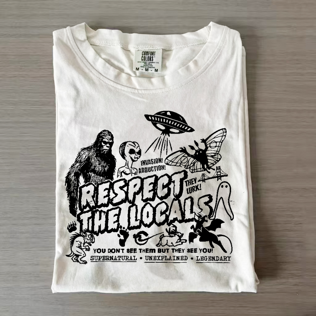Bigfoot Funny Respect The Locals T-shirt