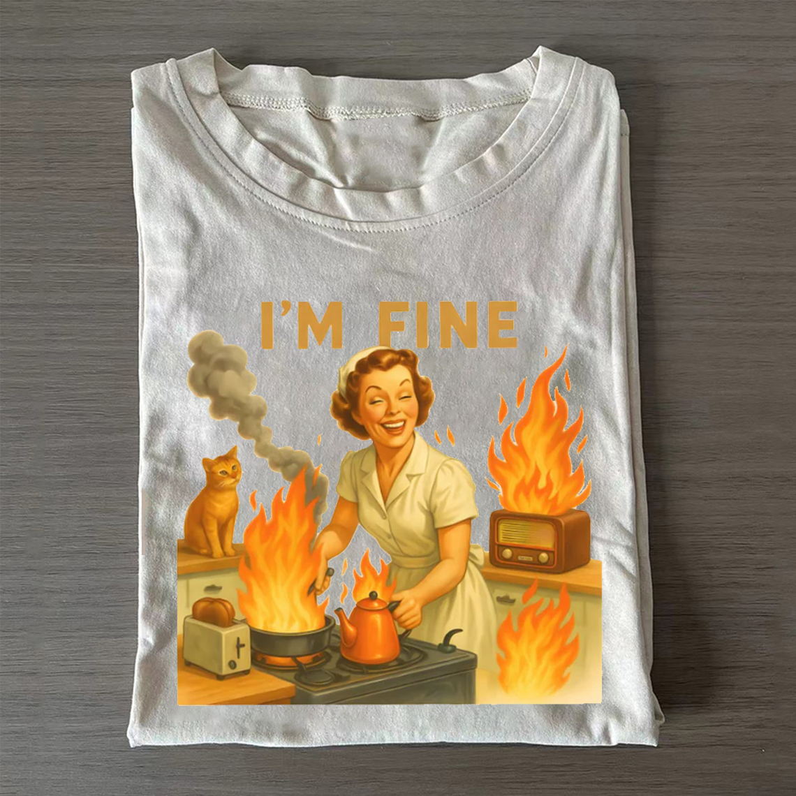 I’m Fine Retro Meme T-shirt