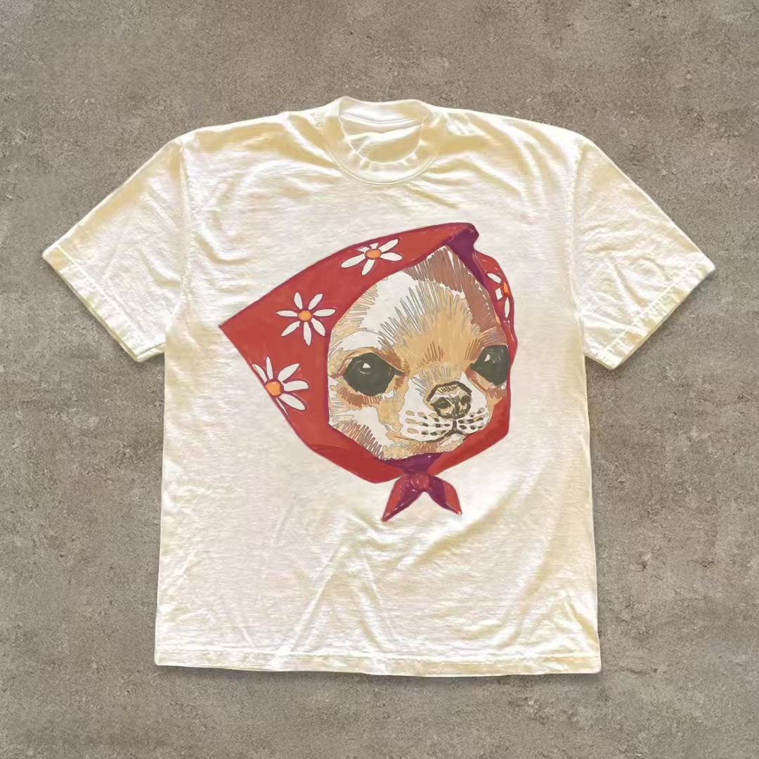 Chihuahua in Red Headscarf Art T-shirt