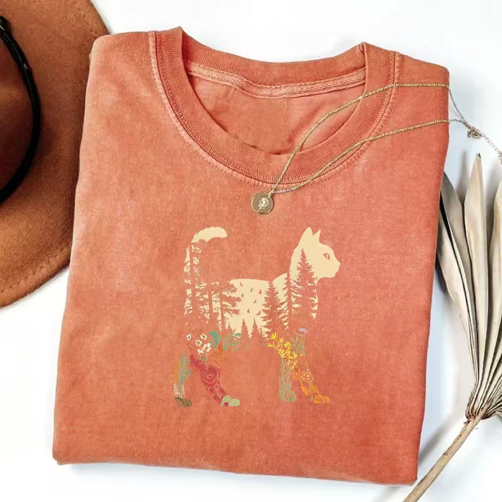 Woodland Cat Silhouette T-shirt