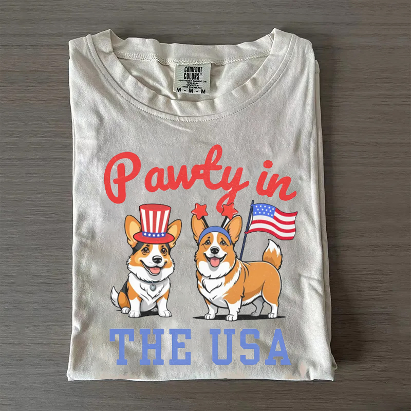 Corgi 4th of July T-shirt