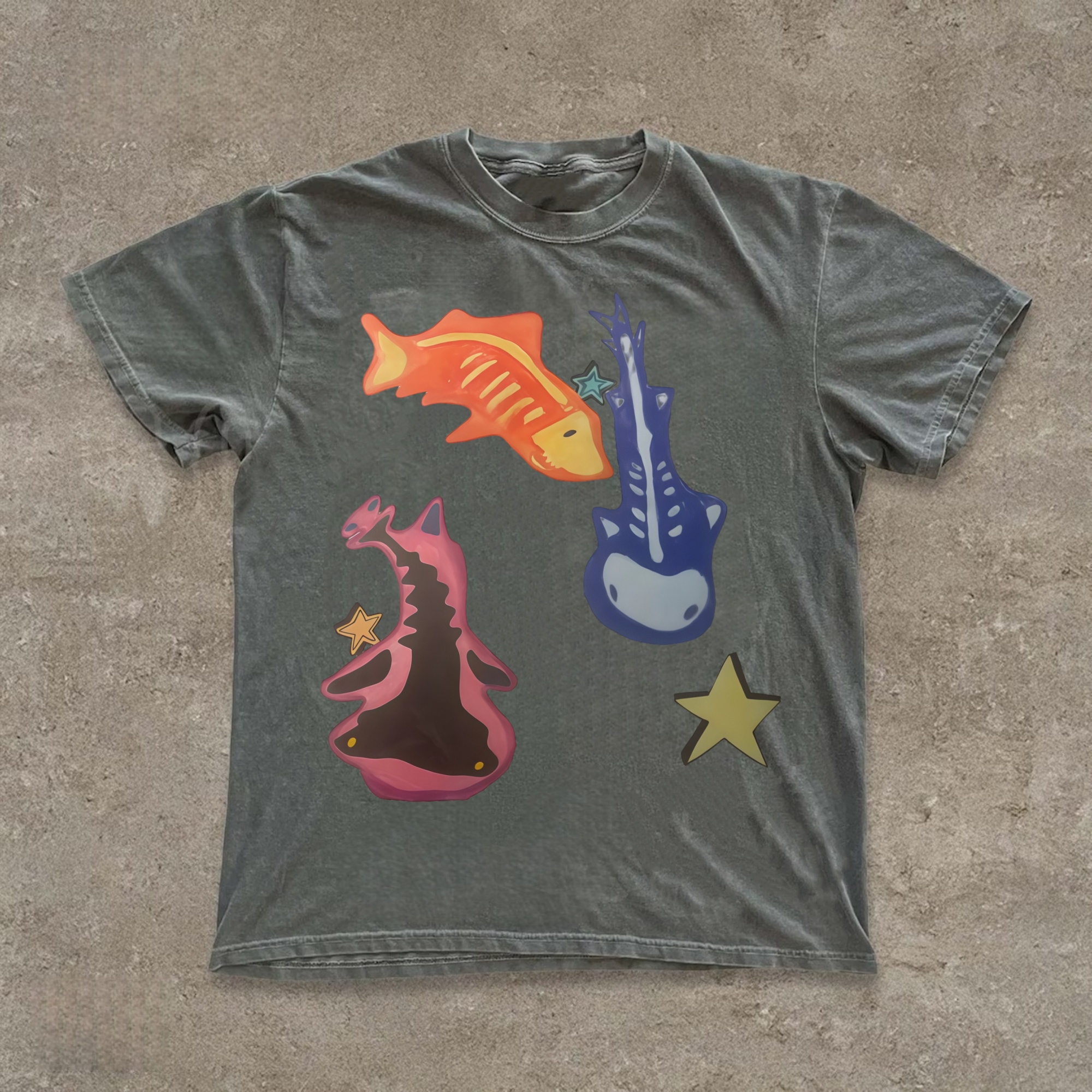 Artistic Illustrations Of Sharks Or Rays T-shirt