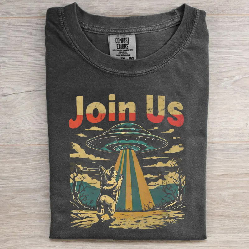 Welsh Corgi UFO Vintage T-shirt