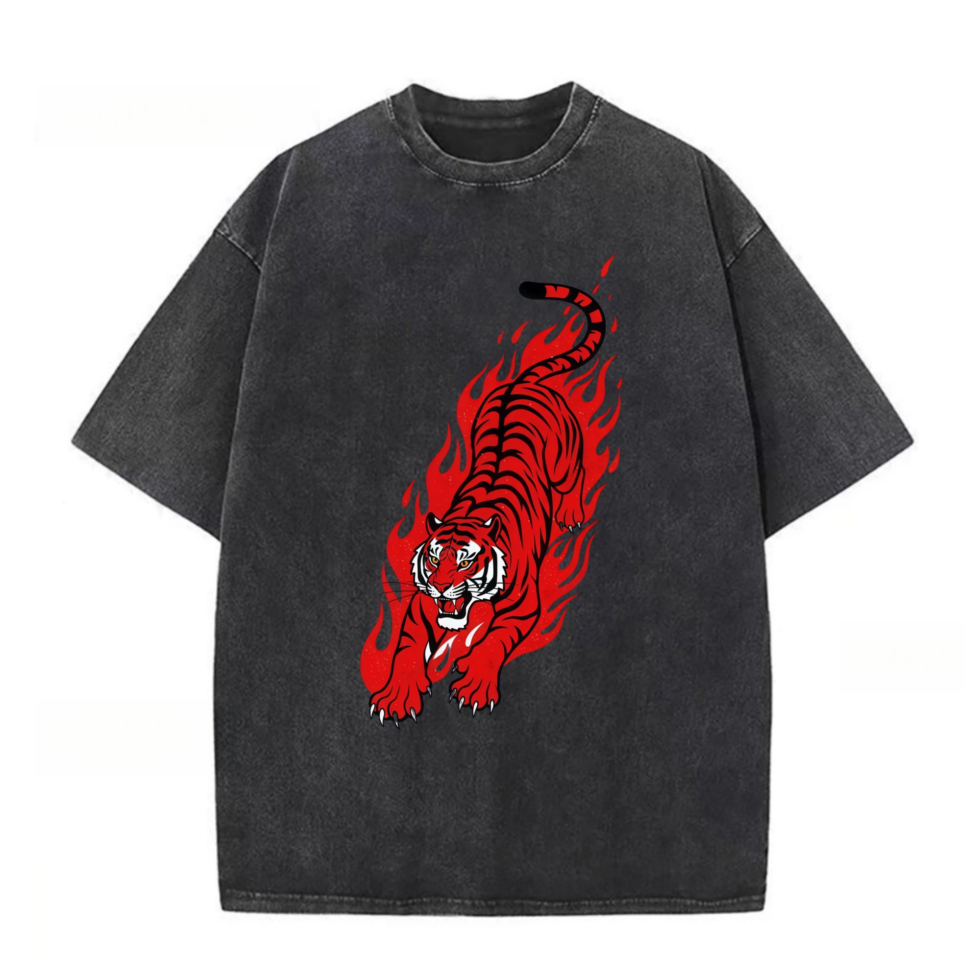 A Tiger With Red Flames T-shirt