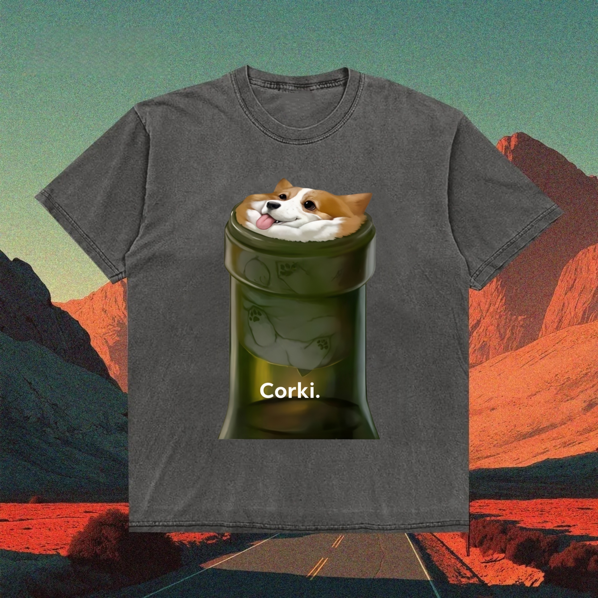 Corgi Corki Wine Stopper T-shirt