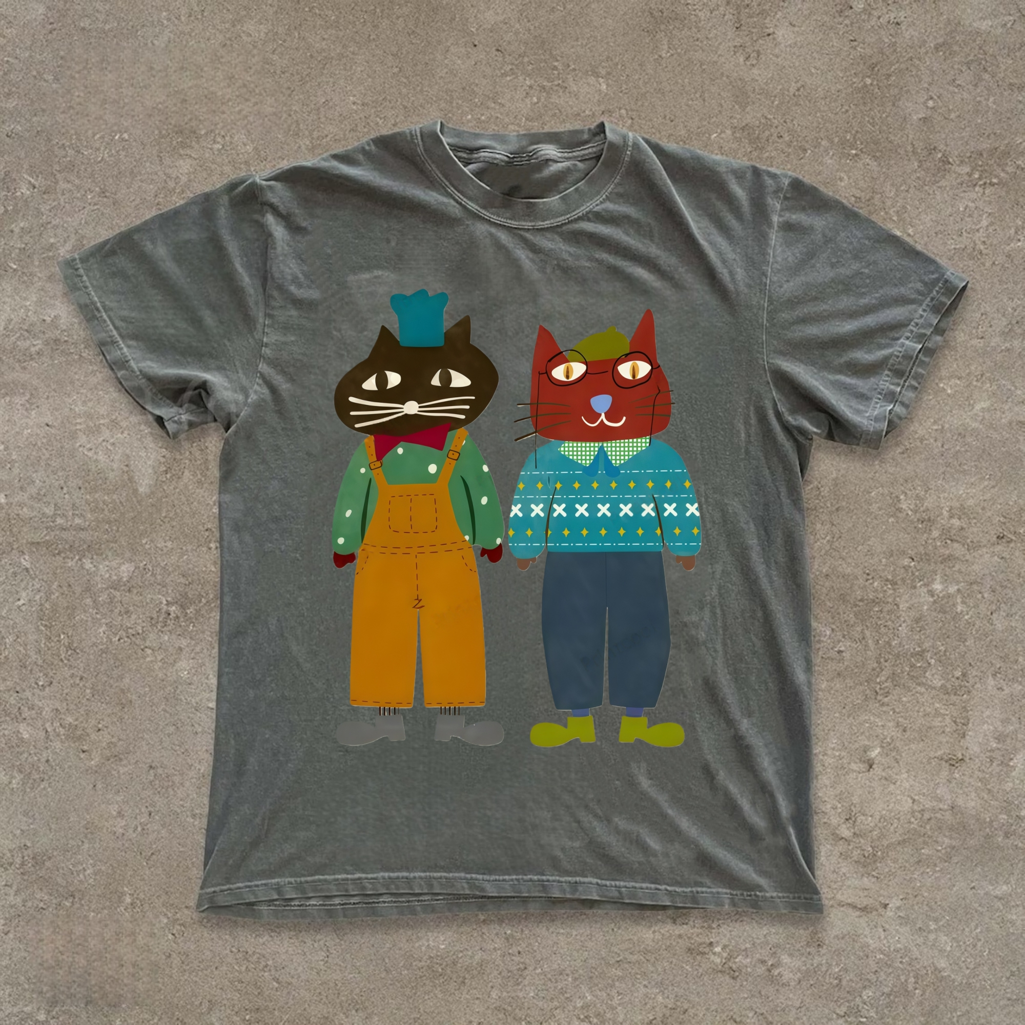Cartoon Cat Art T-shirt
