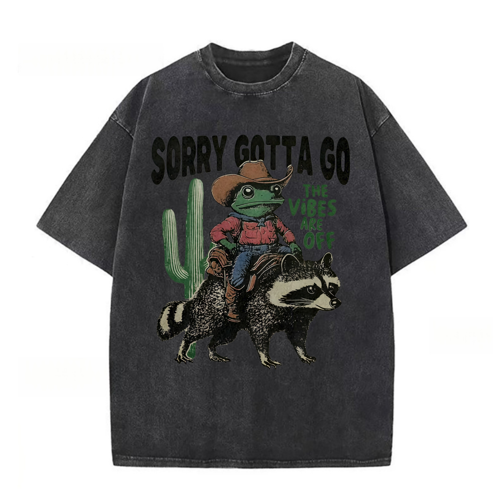 Cowboy Frog Raccoon Escape T-shirt