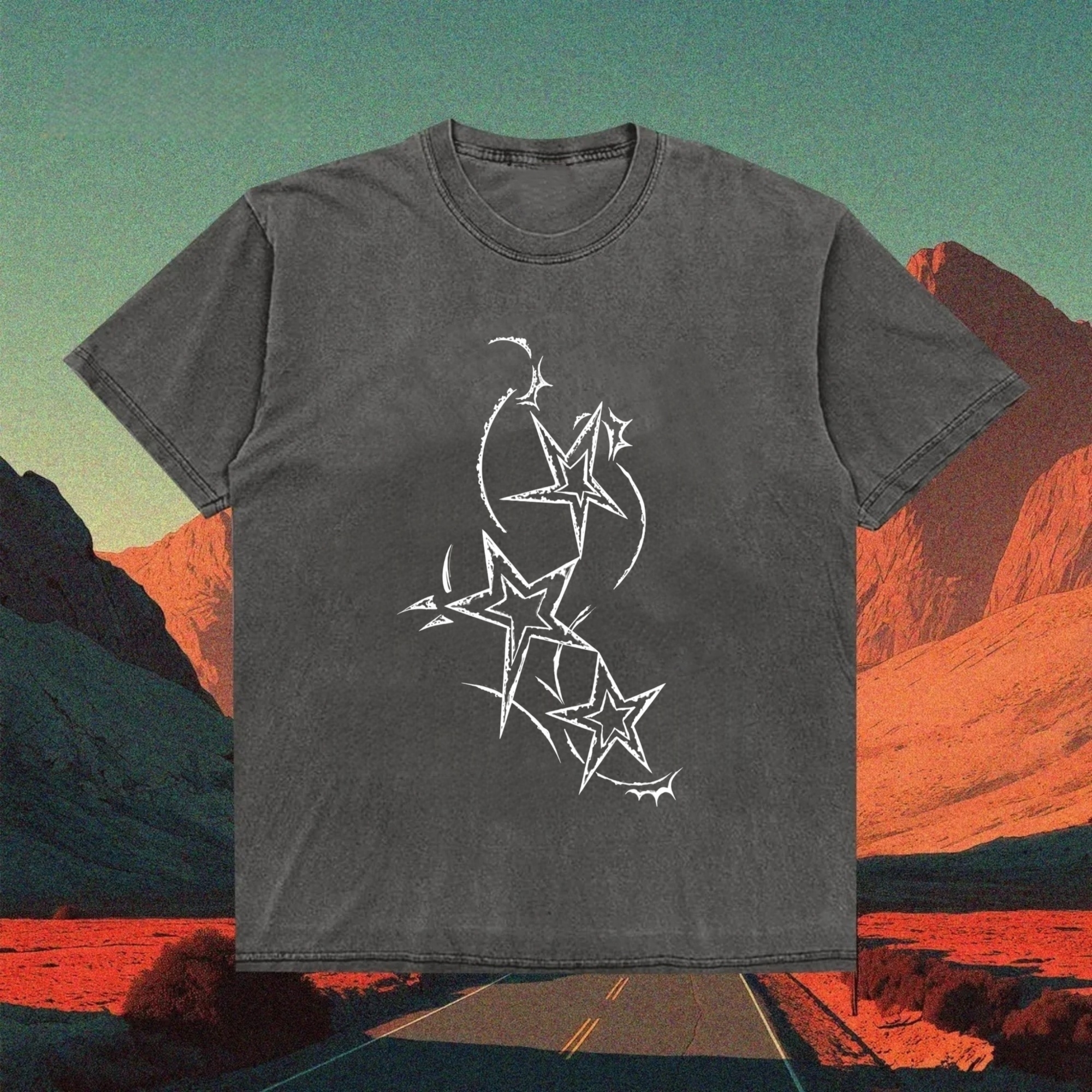 Dynamic Star Pattern T-shirt