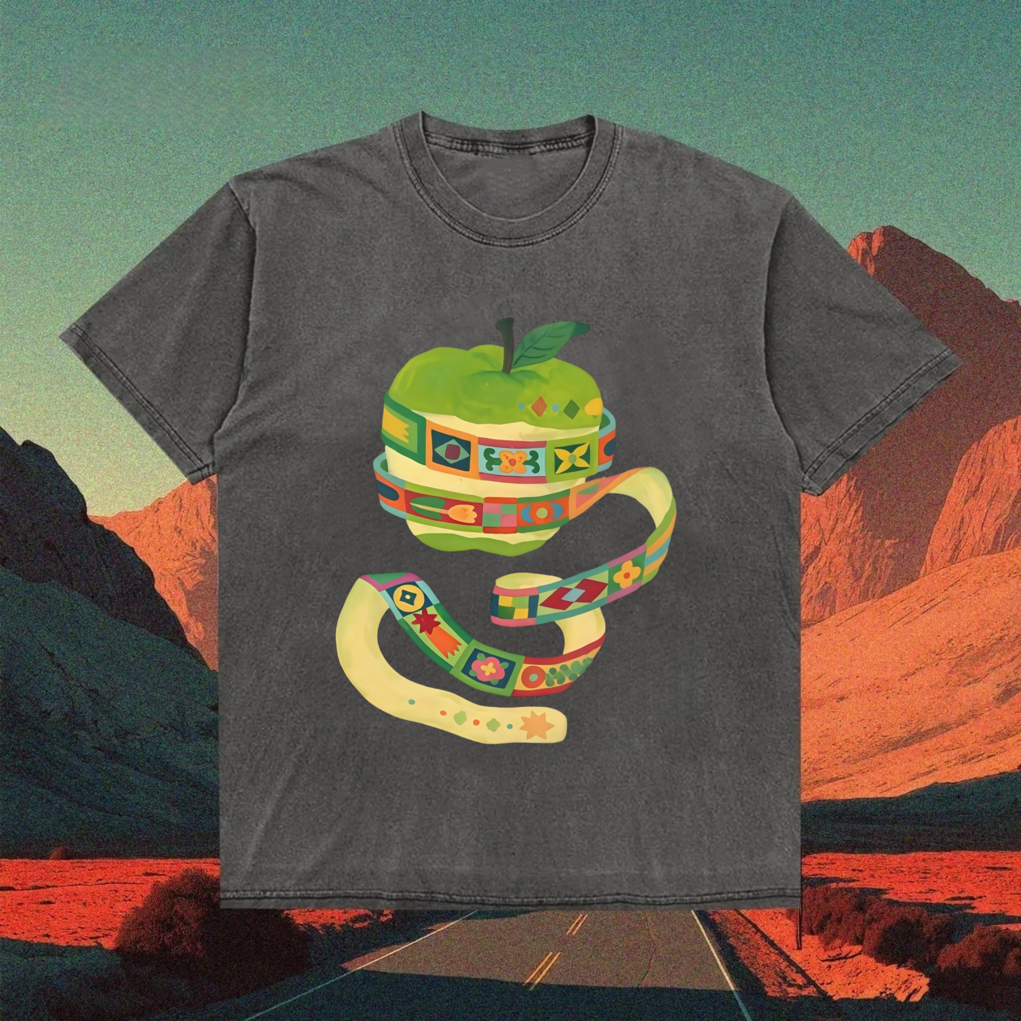 Colorful Ribbon Apple Art T-shirt