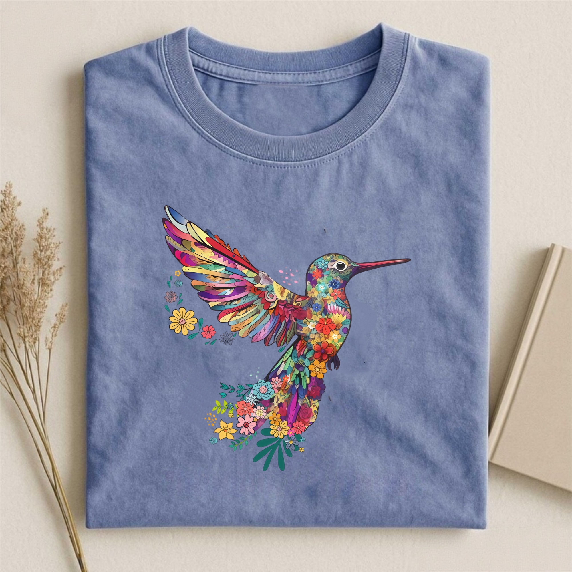 Floral Hummingbird T-shirt