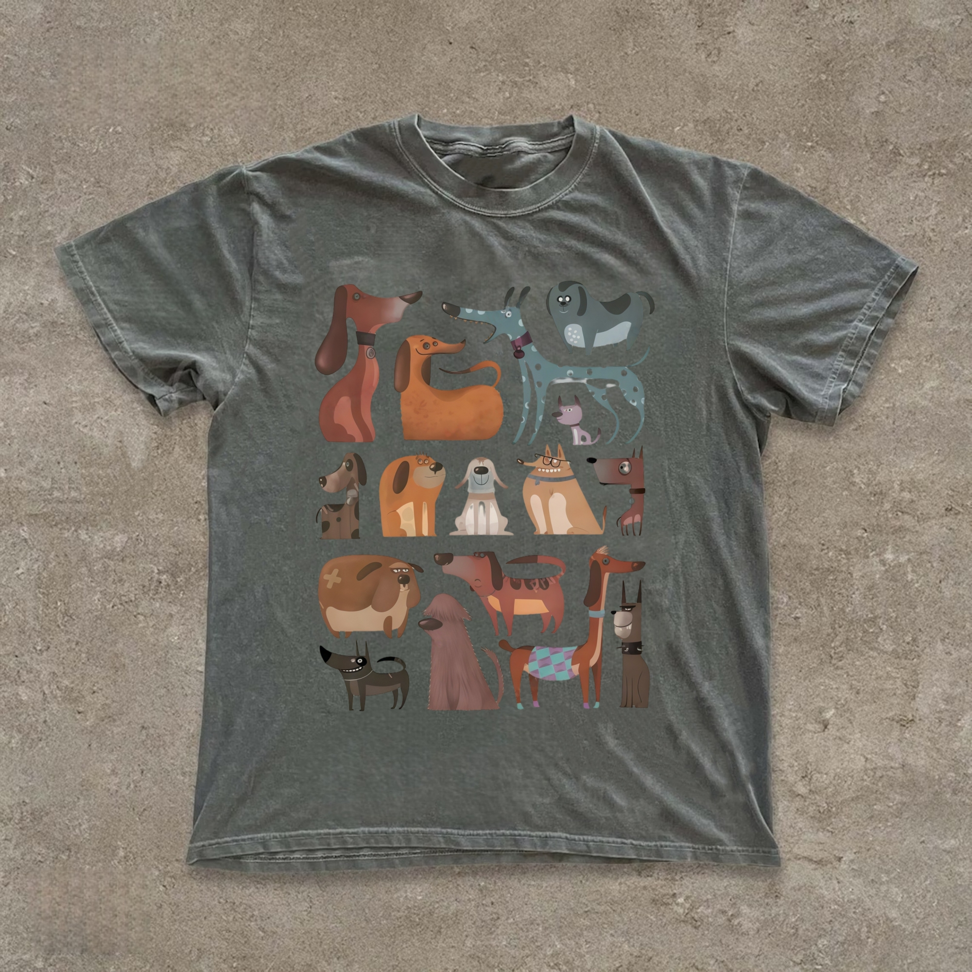 Illustrations Of Different Breeds Of Dogs T-shirt