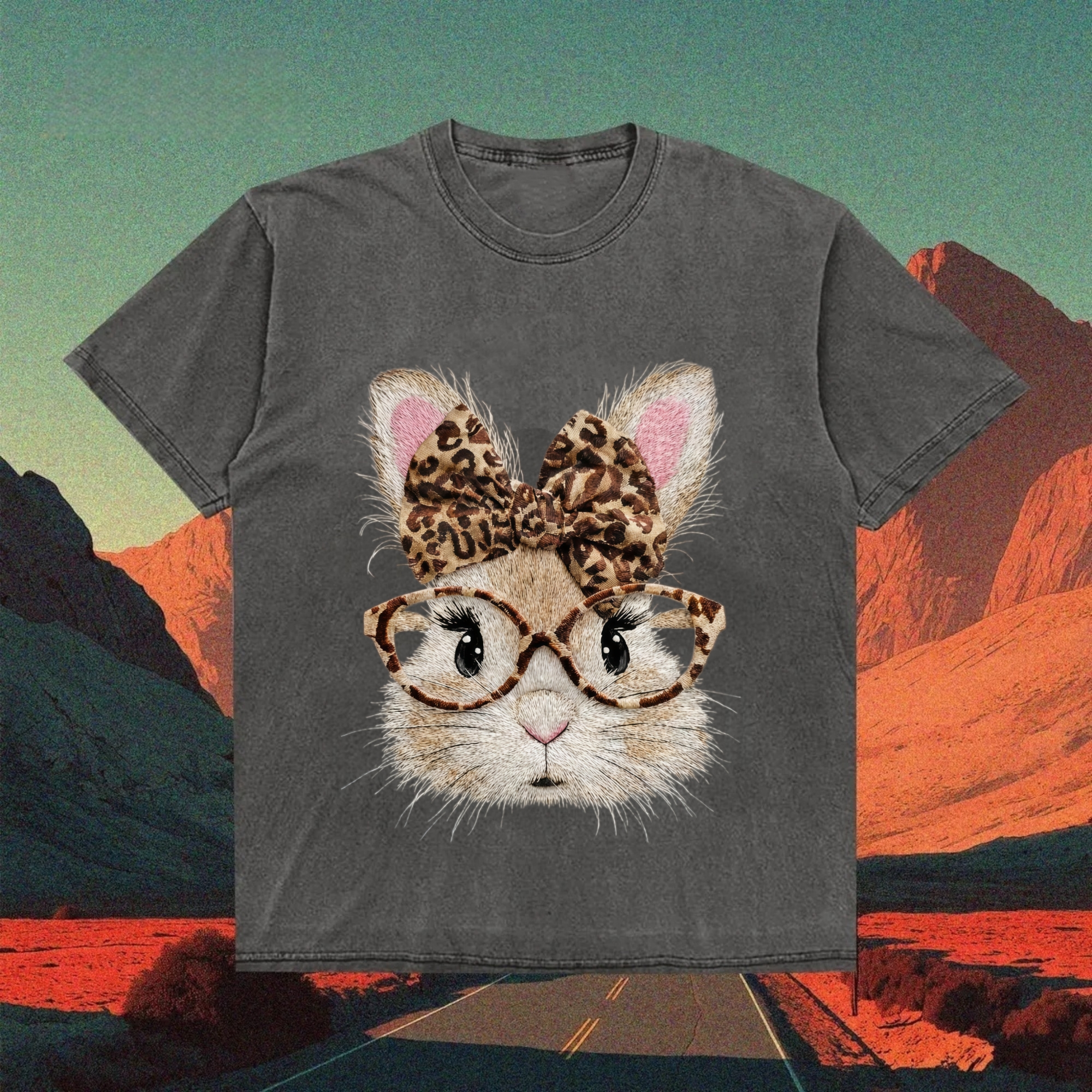 Retro Happy Easter Bunny T-shrit