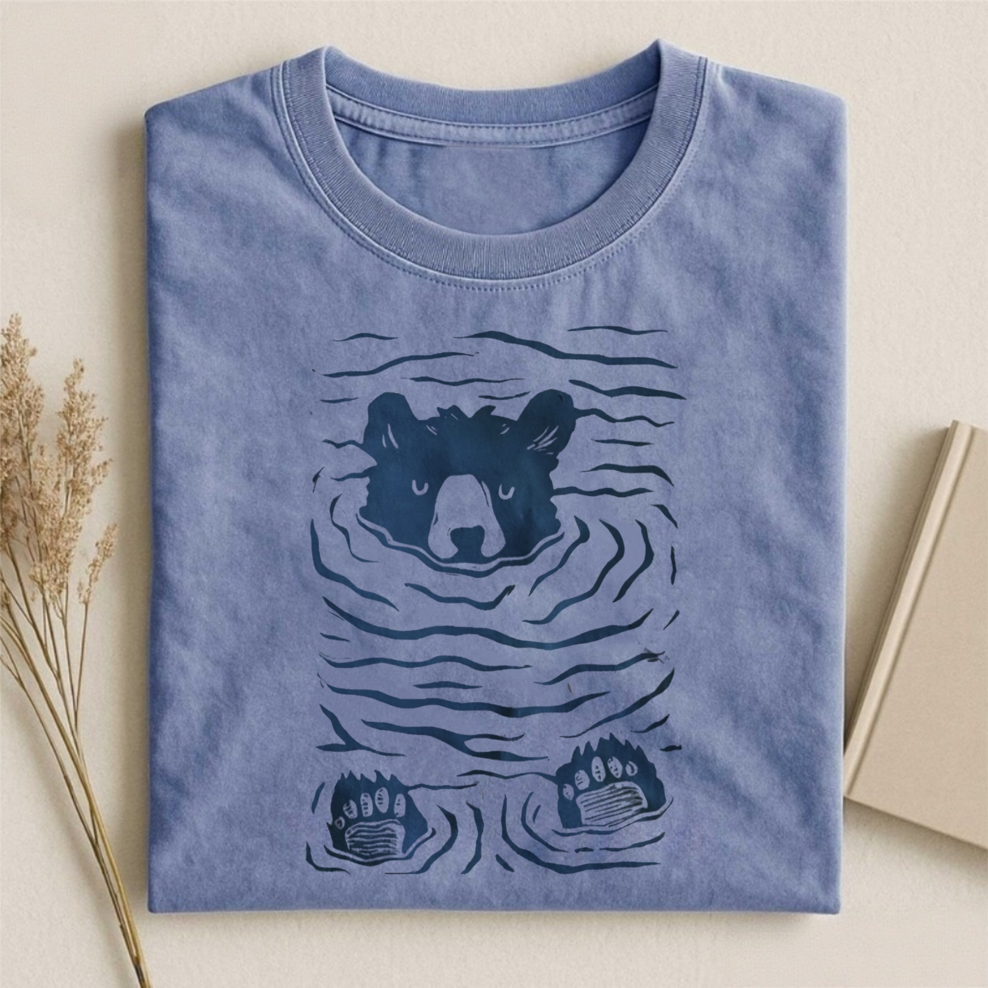 Minimalist Linocut Bear T-shirt