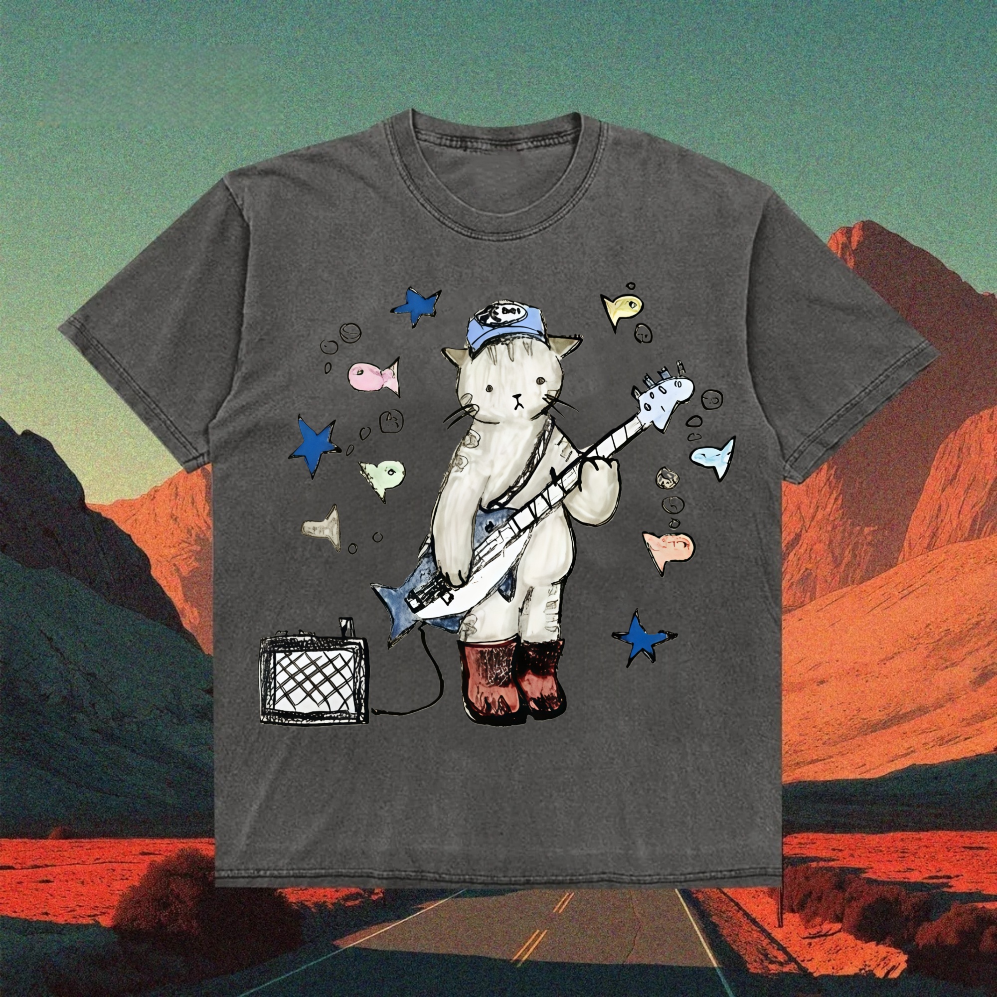 Rock Star Cat Performance T-shirt