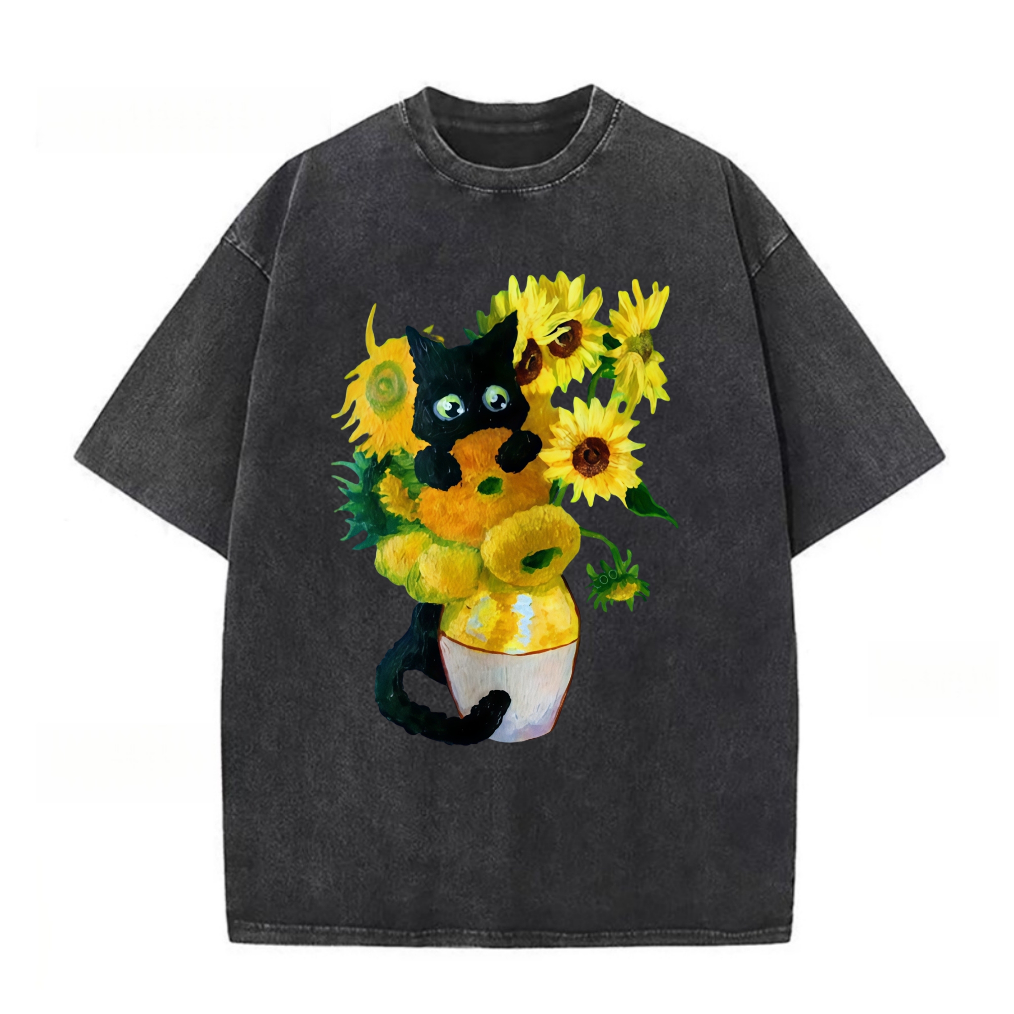 Van Gogh's Sunflowers Cats T-shirt
