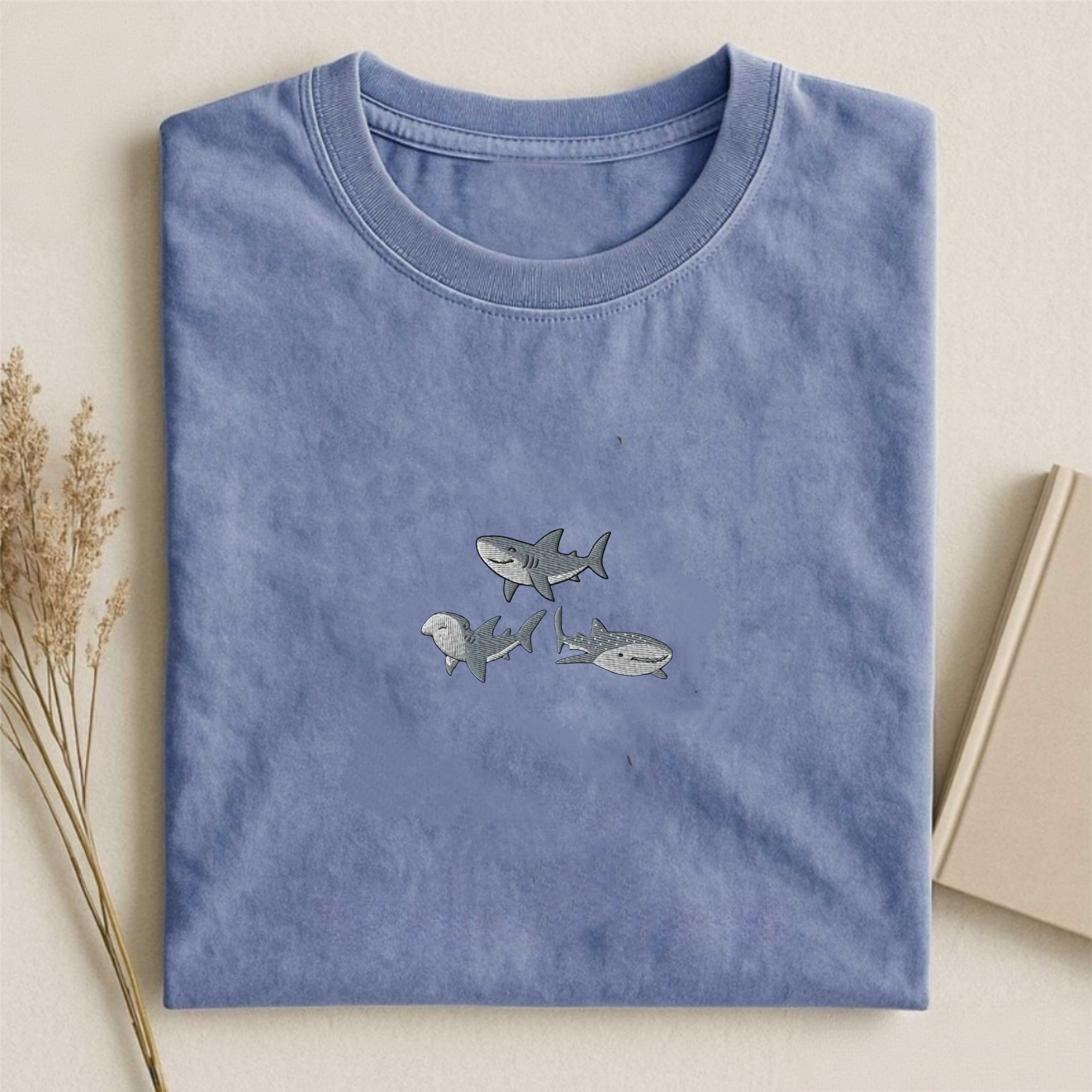 Embroidered Shark T-shirt