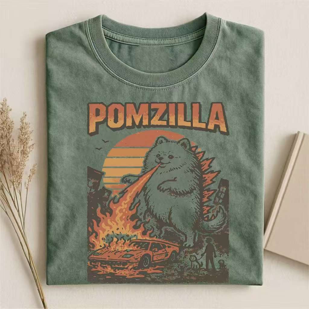 Pomeranian Godzilla T-shirt