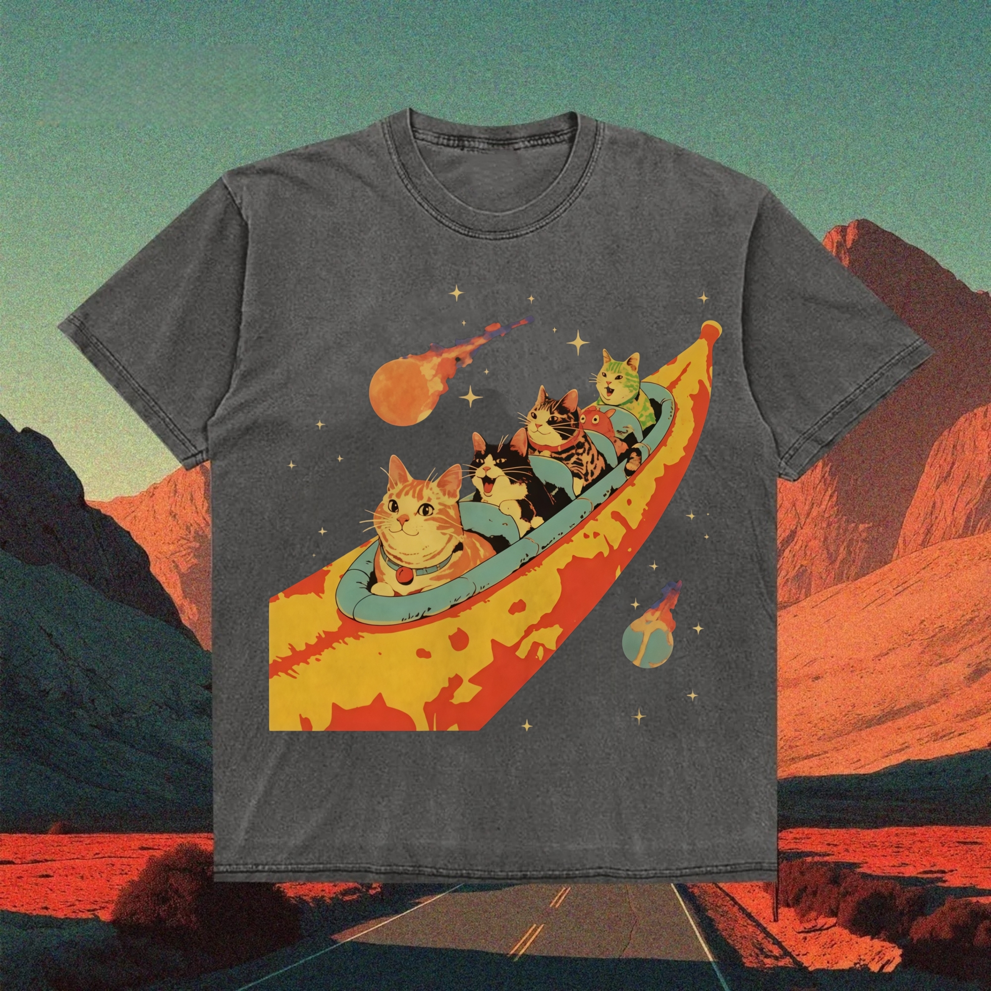 Galaxy Voyage Cats T-shirt