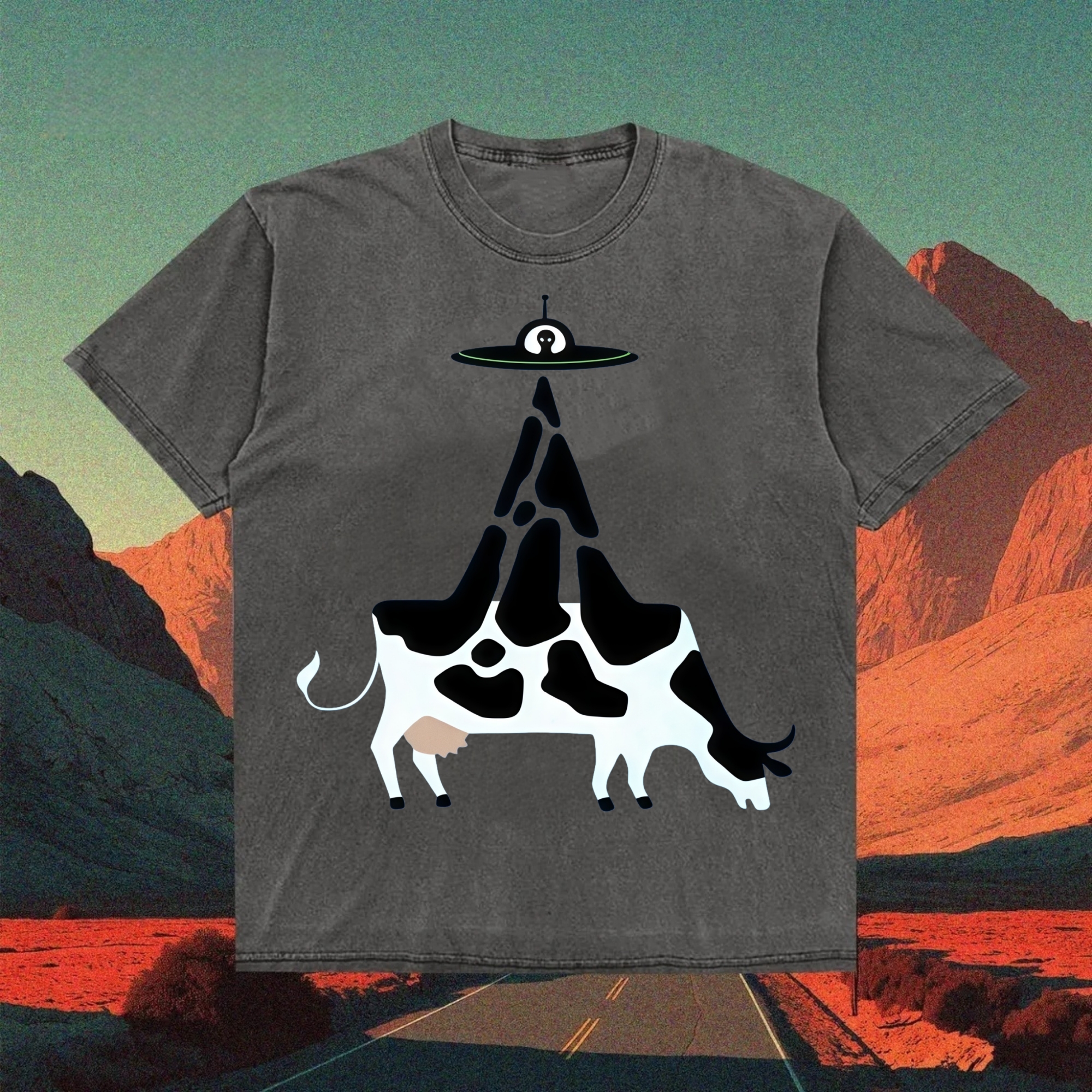 UFO and Cow T-shirt