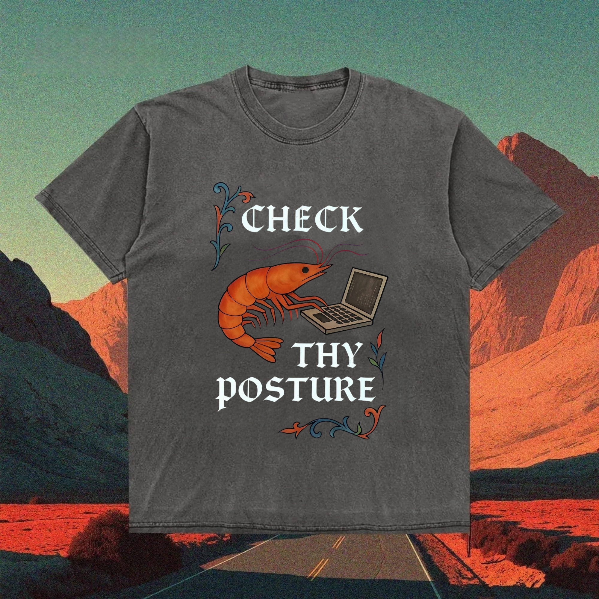 Medieval Posture Prawn T-shirt