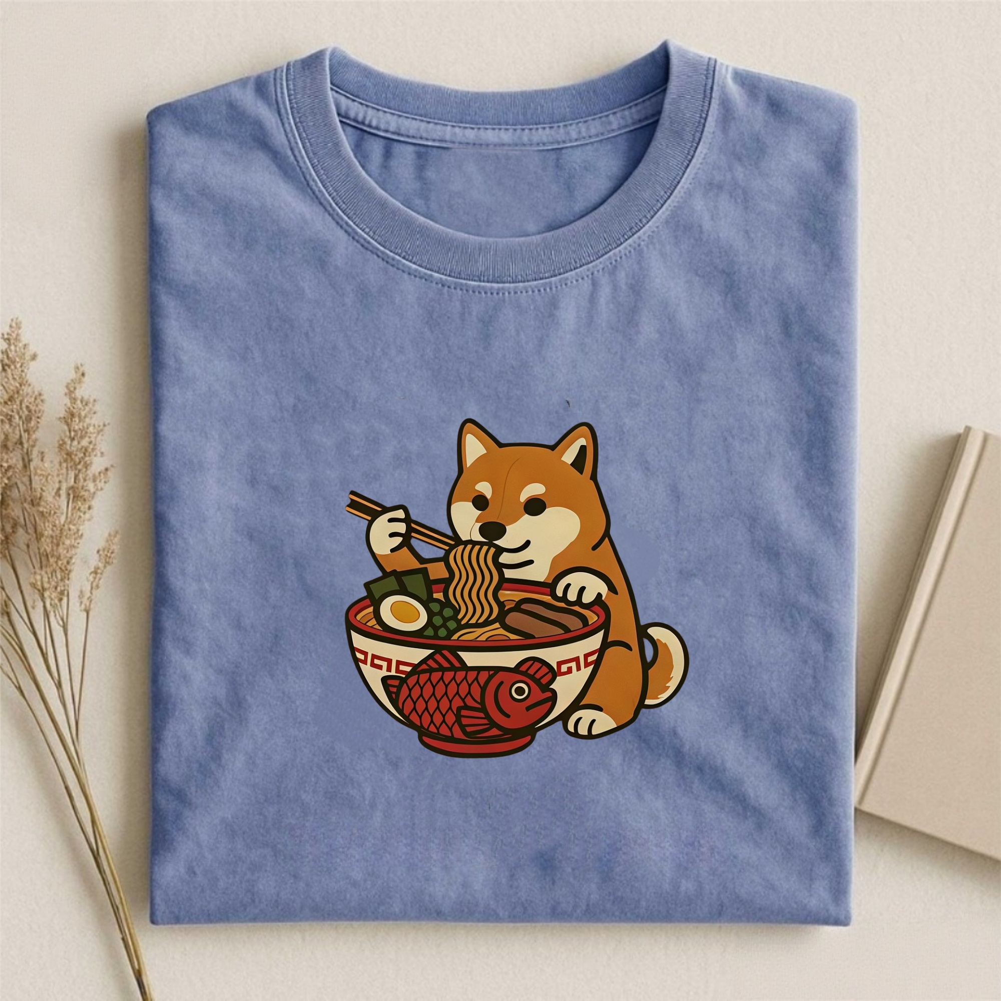 Ramen Dog Embroidery T-shirt