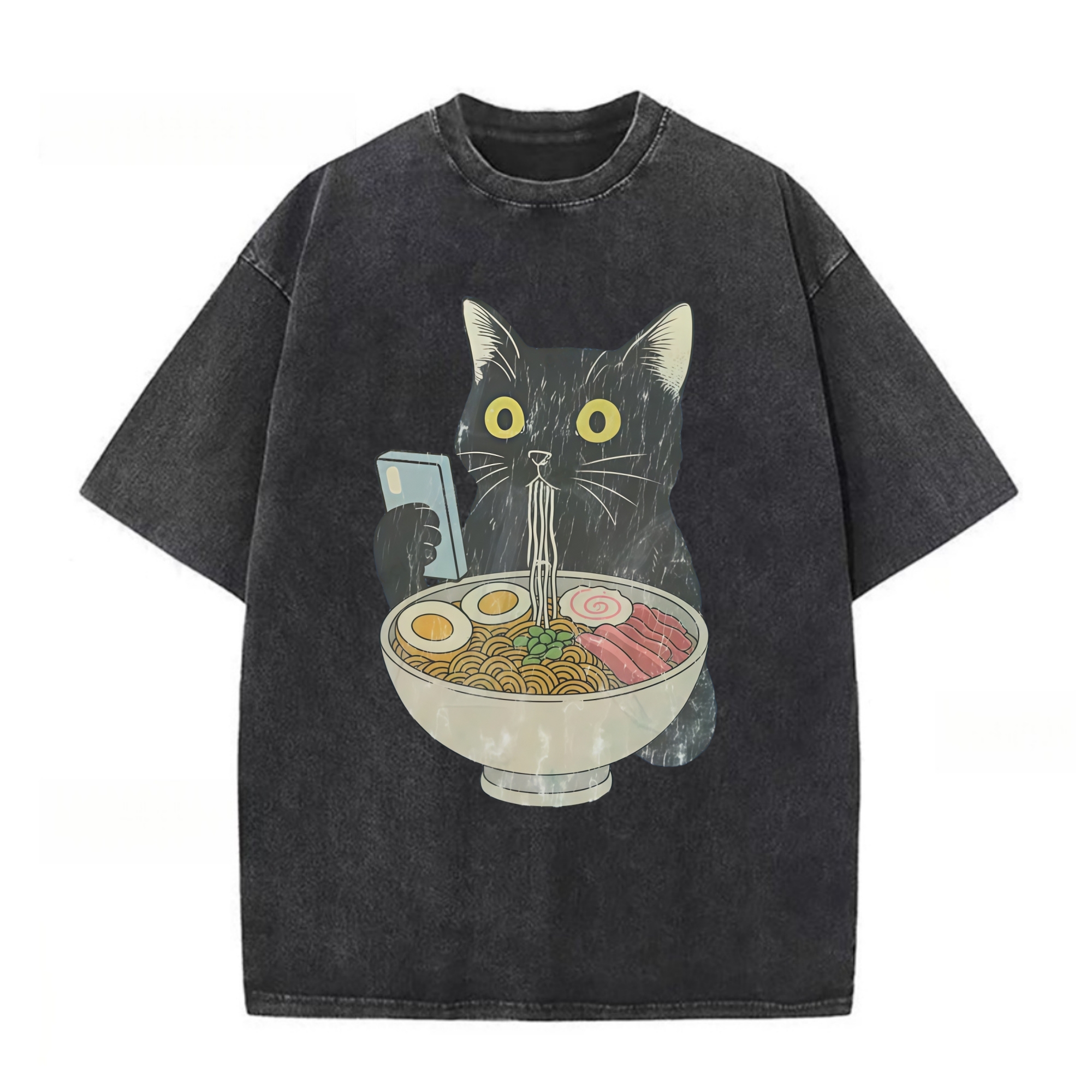 Vintage Ramen Cat Digital Life T-shirt