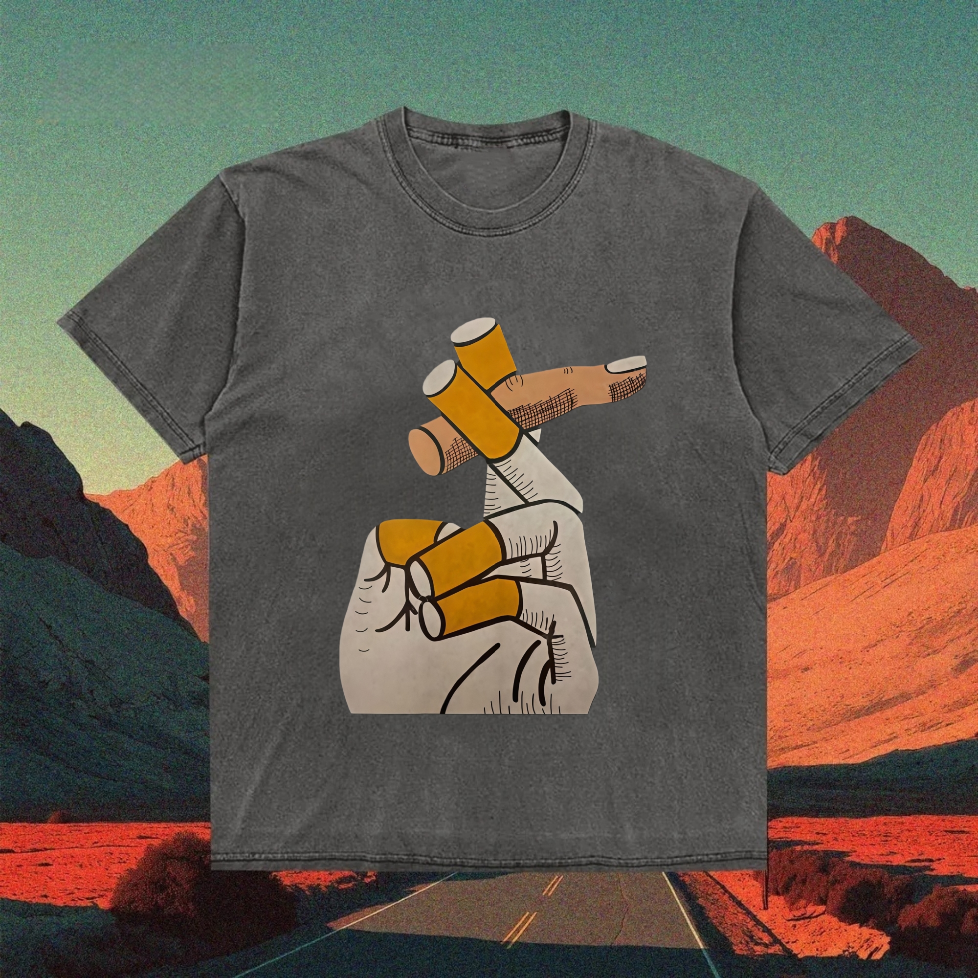 Surreal Cigarette Hand's Artistic Collision T-shirt