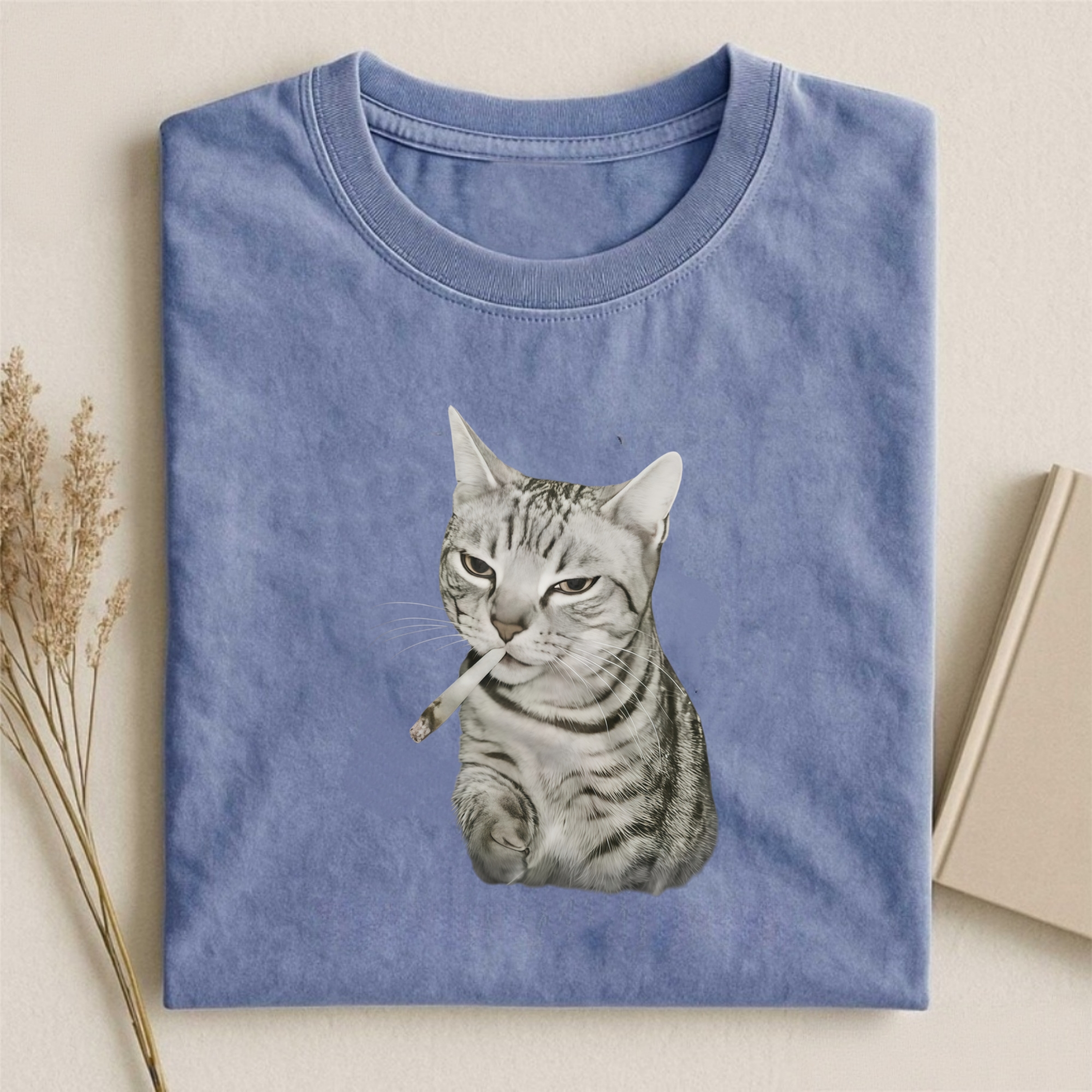 Vintage Smoking Cat Meme T-shirt