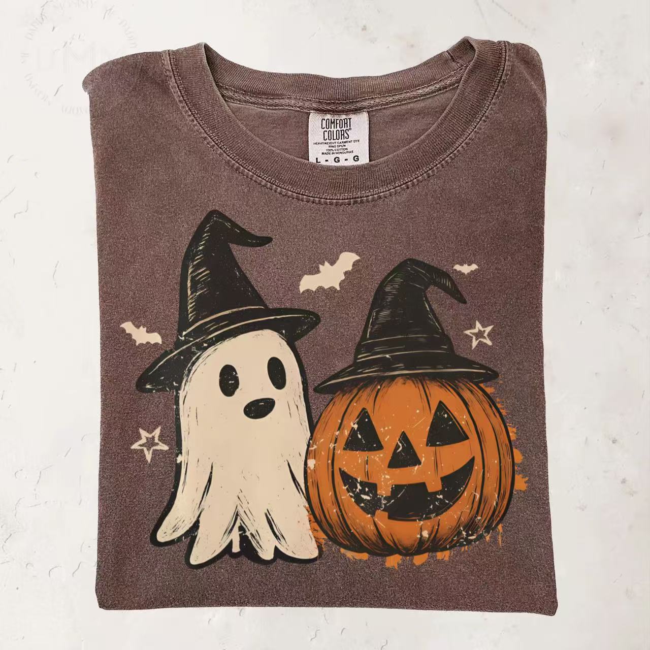 Spooky Ghost Preppy Floral Pumpkin Halloween Shirt