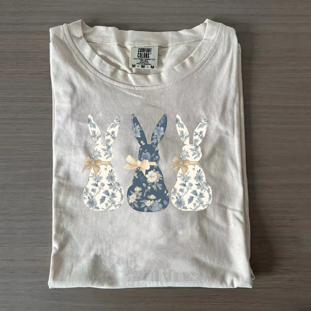 Floral Blue Bunny T-shirt