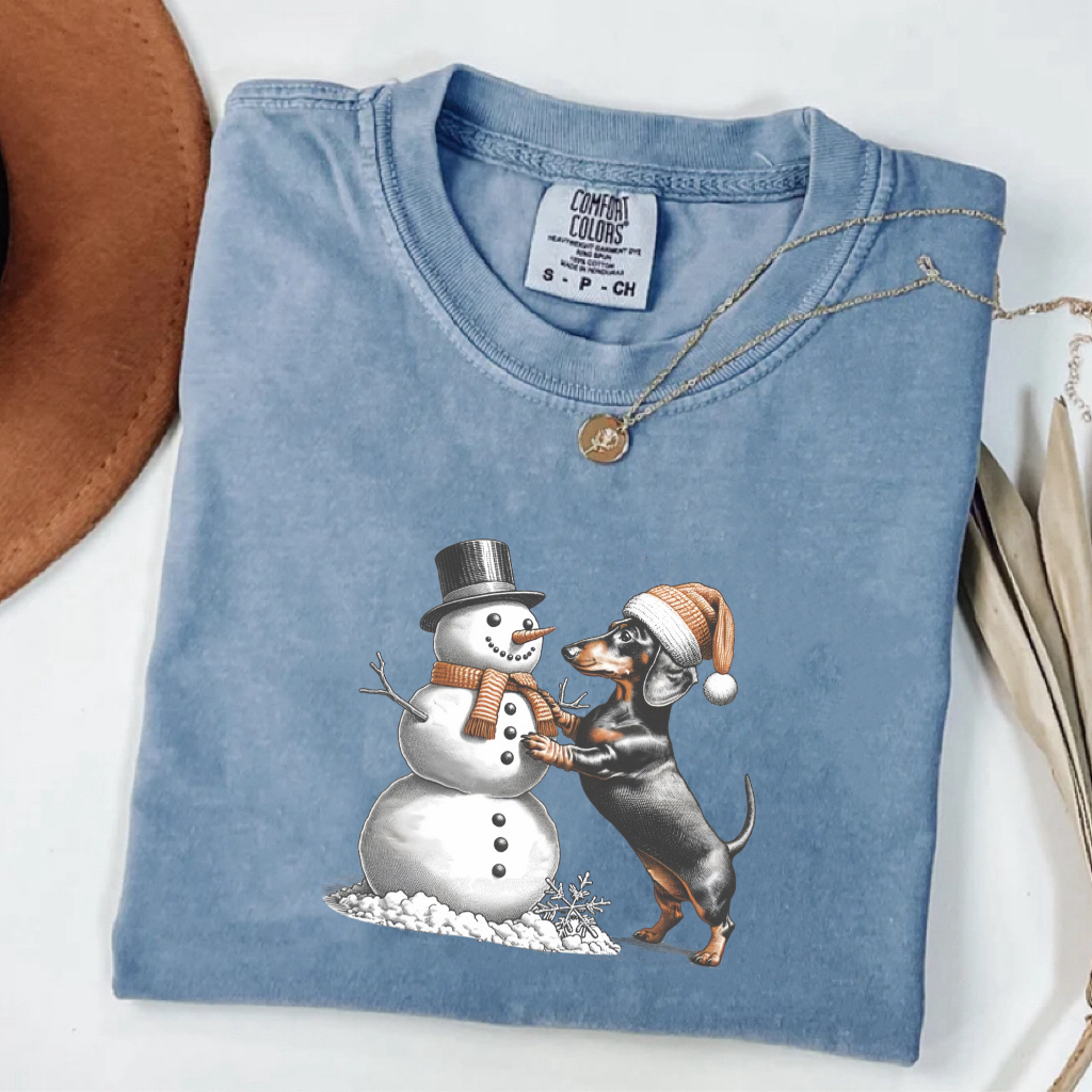 Comfort Color Dachshund Christmas T-shirt
