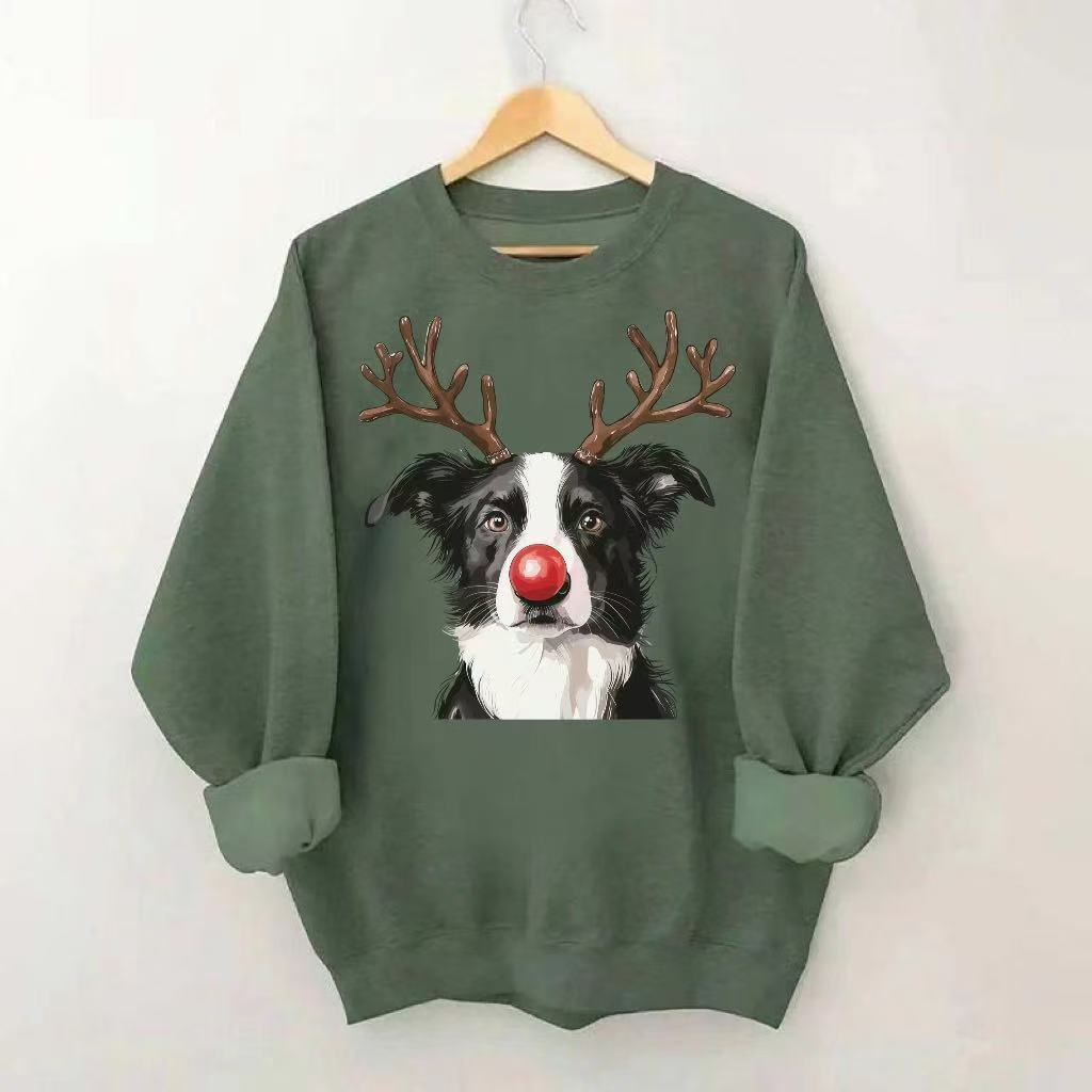 Christmas Reindeer Dog Graphic Sweatshirt