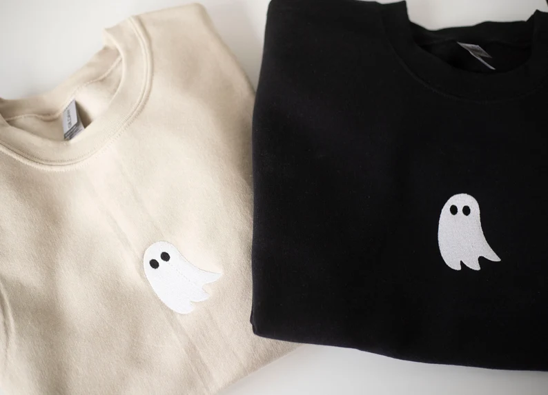 Embroidered Cute Ghost Sweatshirt