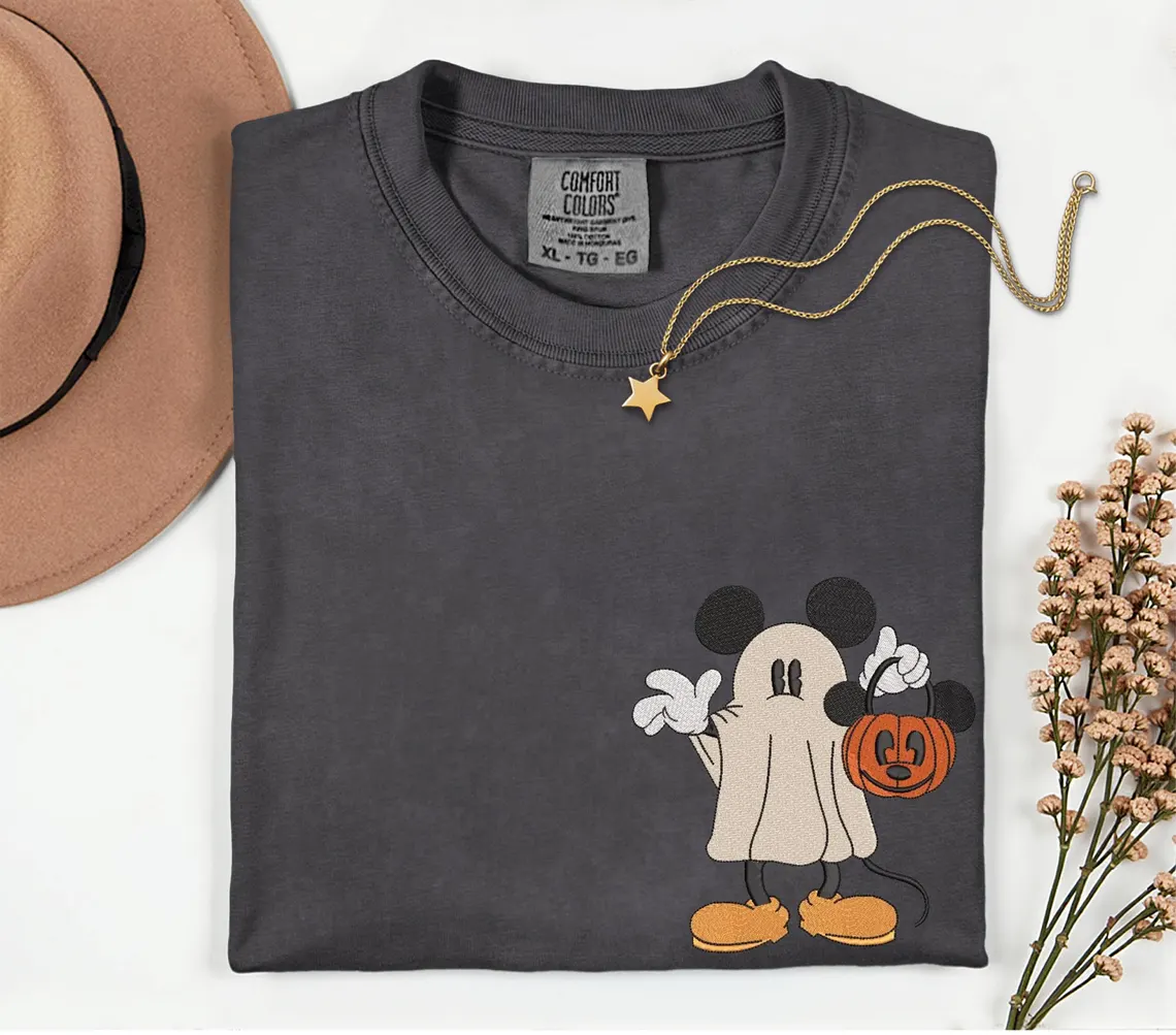 Halloween Embroidery Spooky Shirt