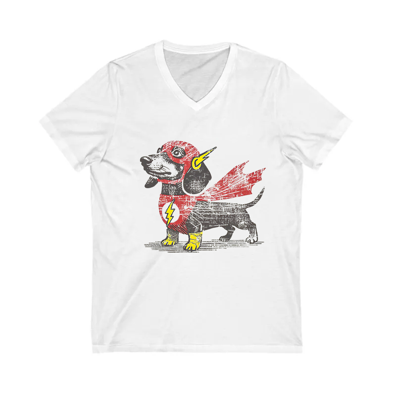 Dachshund Superhero V neck