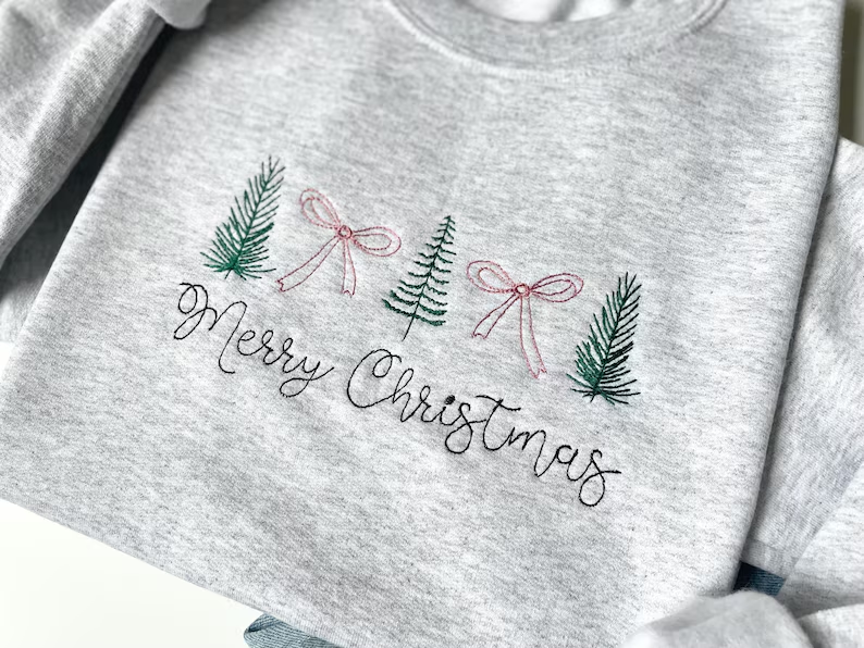 Embroidered Christmas Sweatshirt