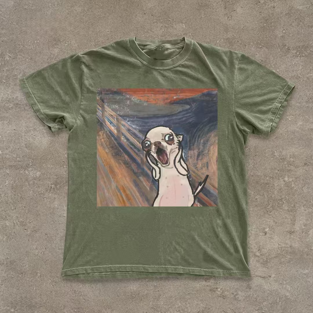 The Scream Dog Parody Art T-shirt