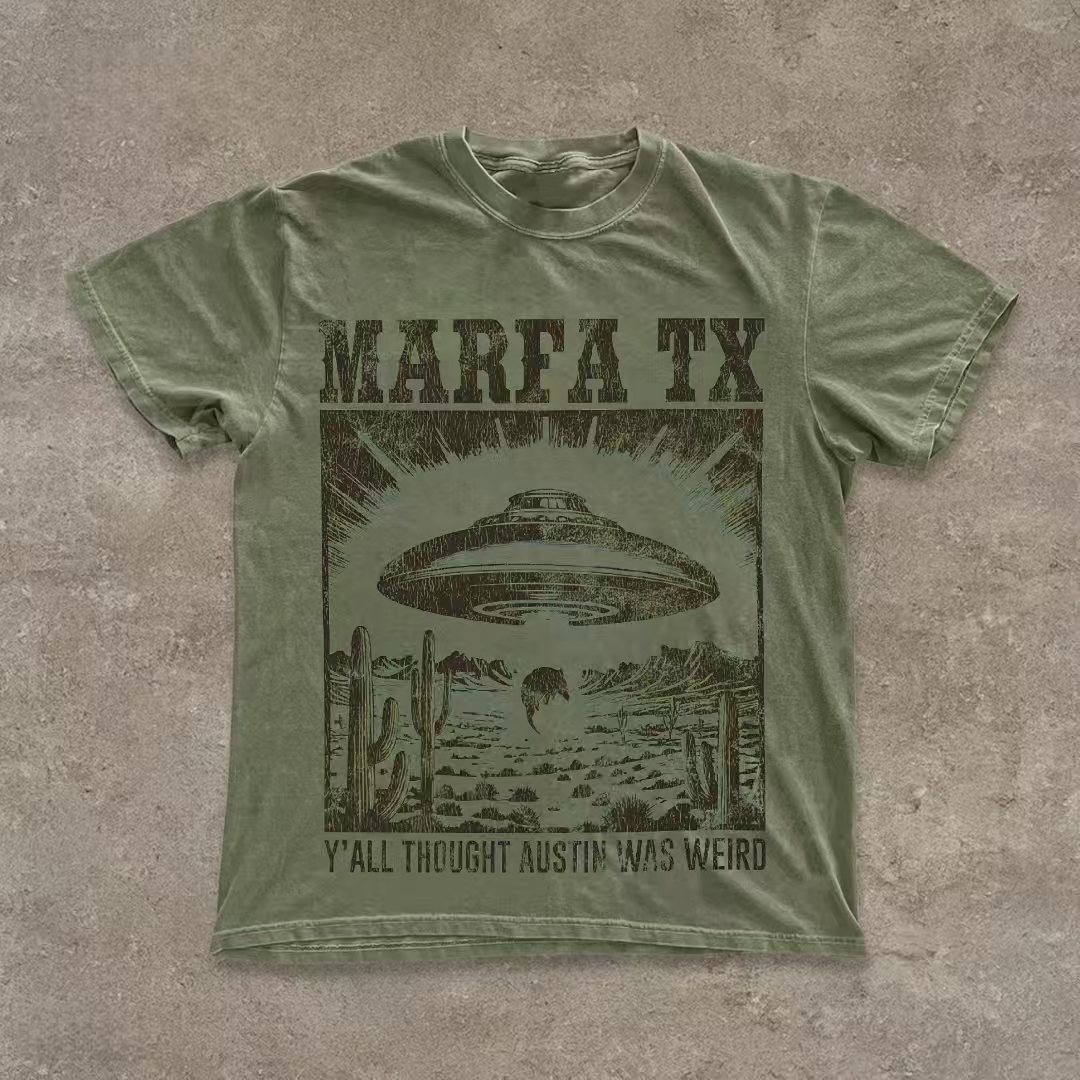 Marfa TX UFO Desert Graphic T-Shirt