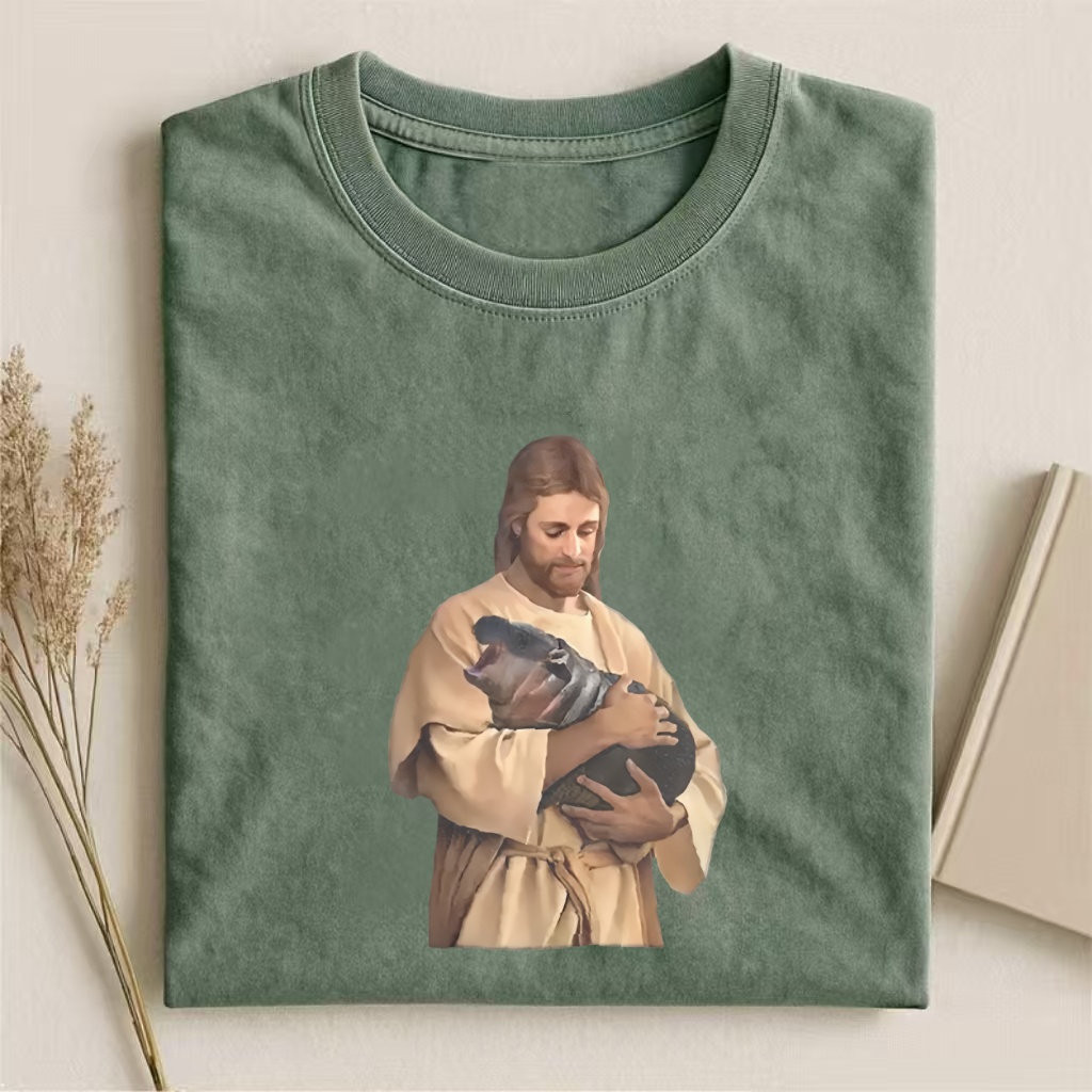 Jesus Moo Deng T-Shirt