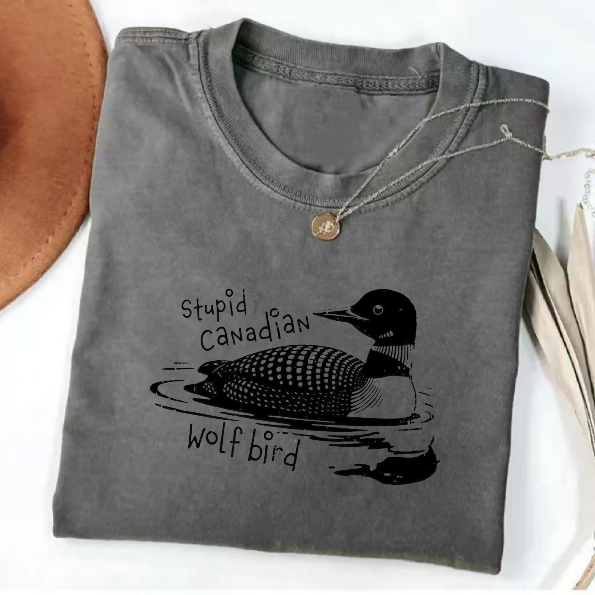 Stupid Canadian Wolf Bird T-Shirt