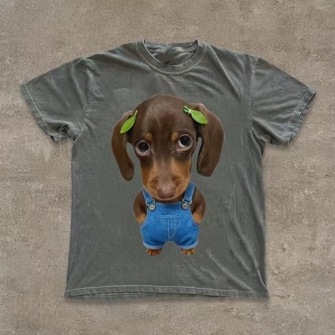 Cute Dachshund in Overalls Art T-shirt